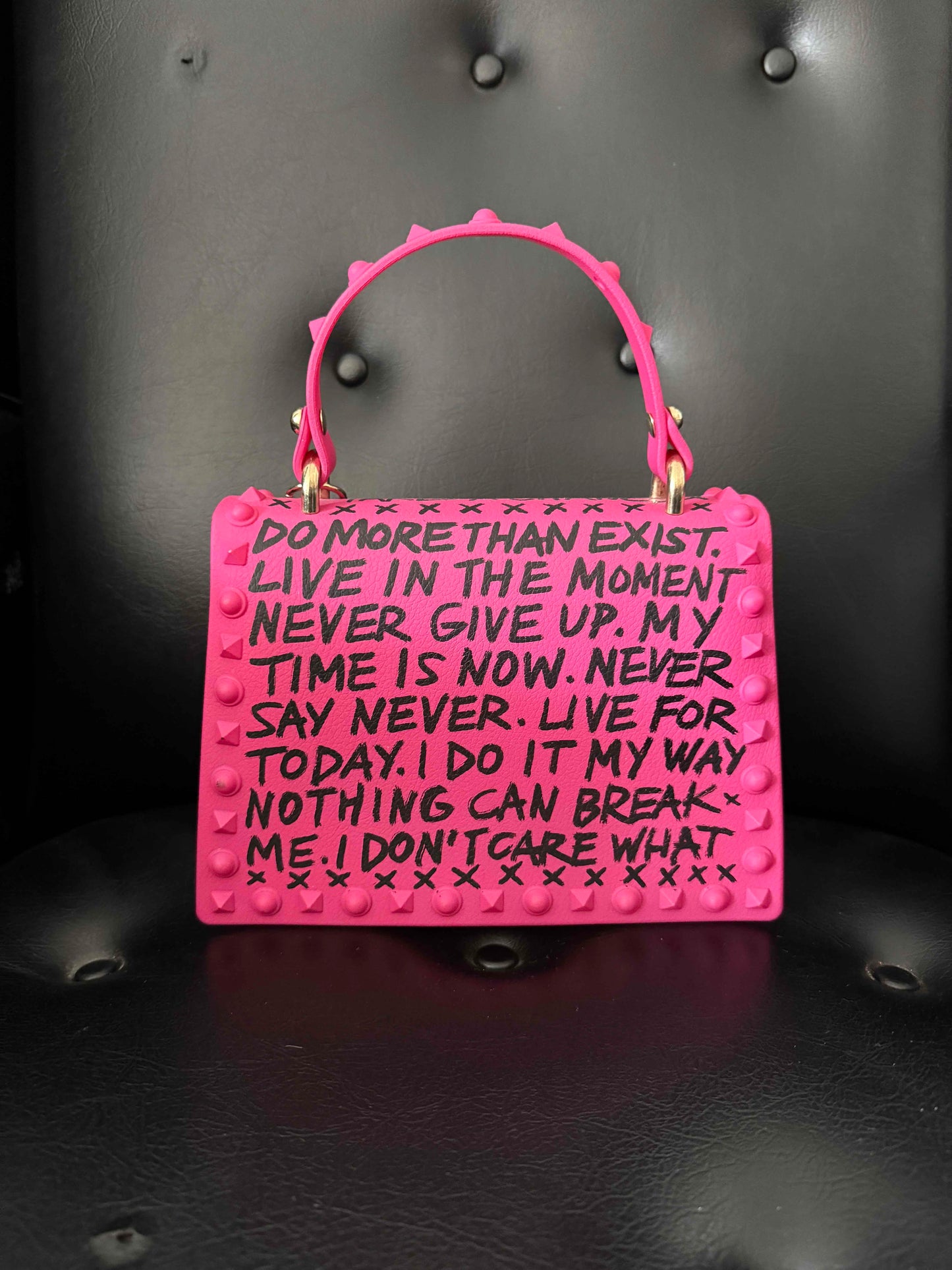 Hot Pink Empowering Statement *Vegan Jelly Purse