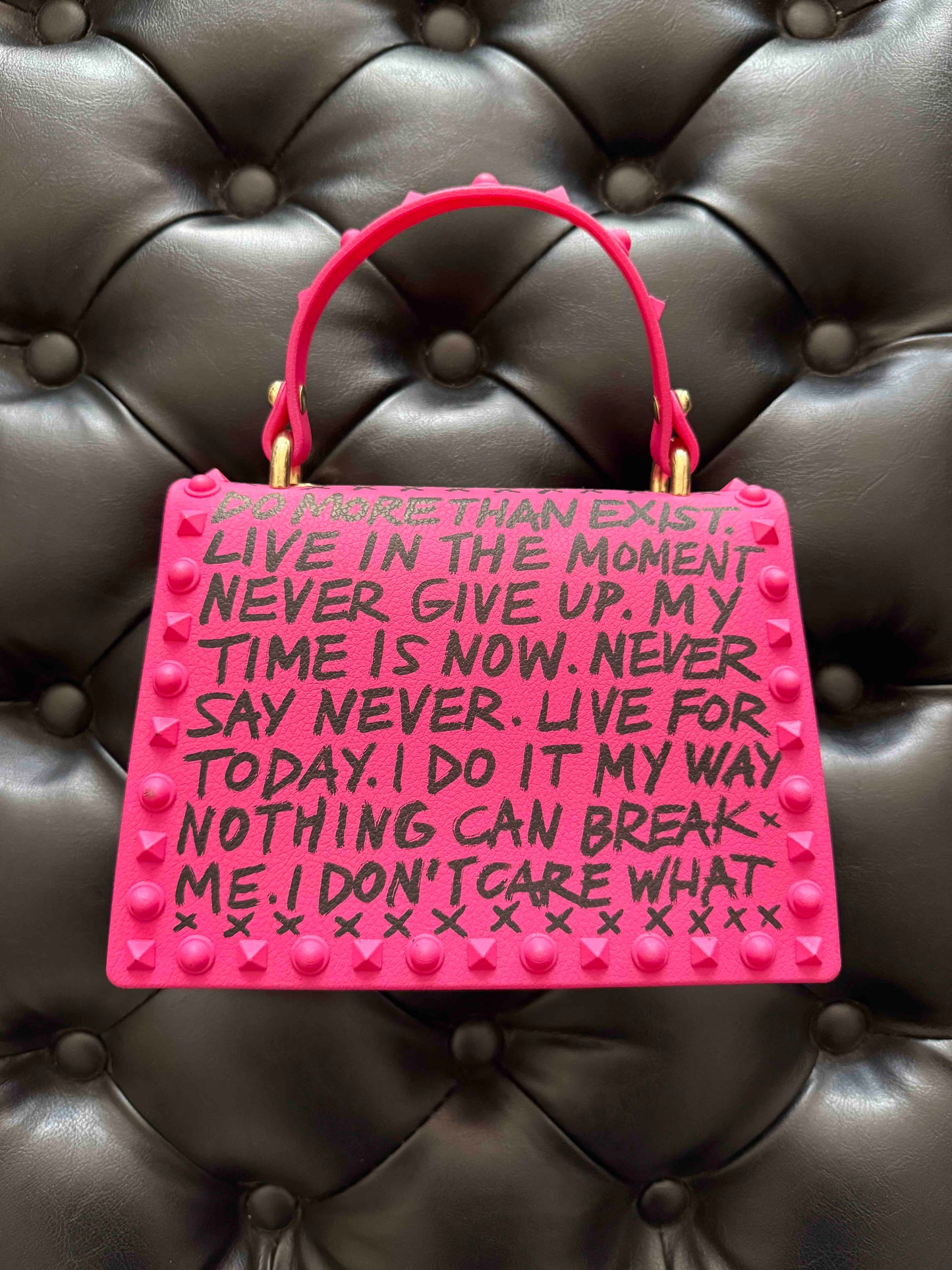 Hot Pink Empowering Statement *Vegan Jelly Purse