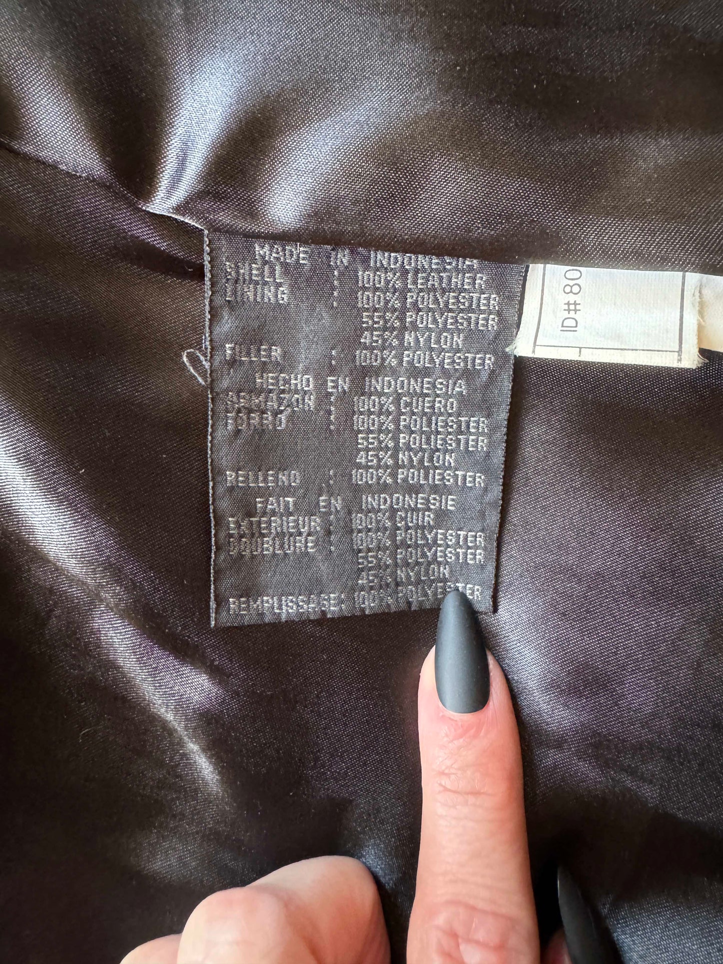 Black Leather Women's Y2K Vintage Trench, Size M