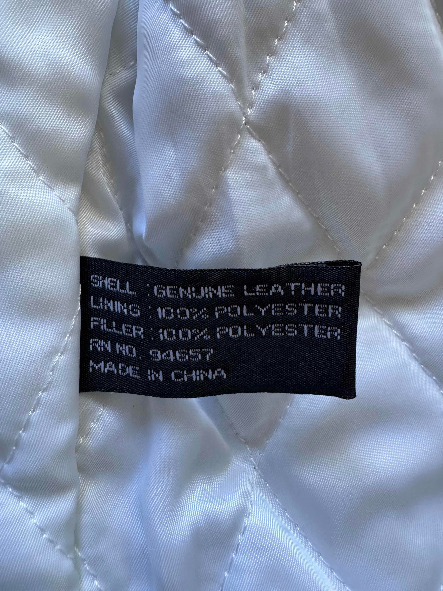 White Leather Women's Jacket, Size M