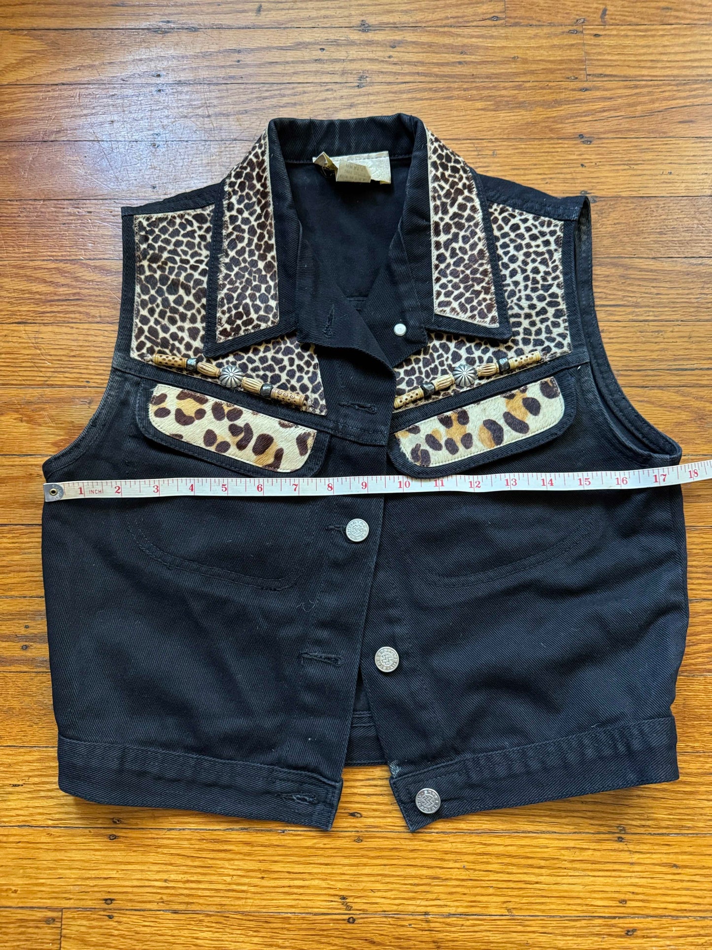 Vintage Leopard Fur Vest, M