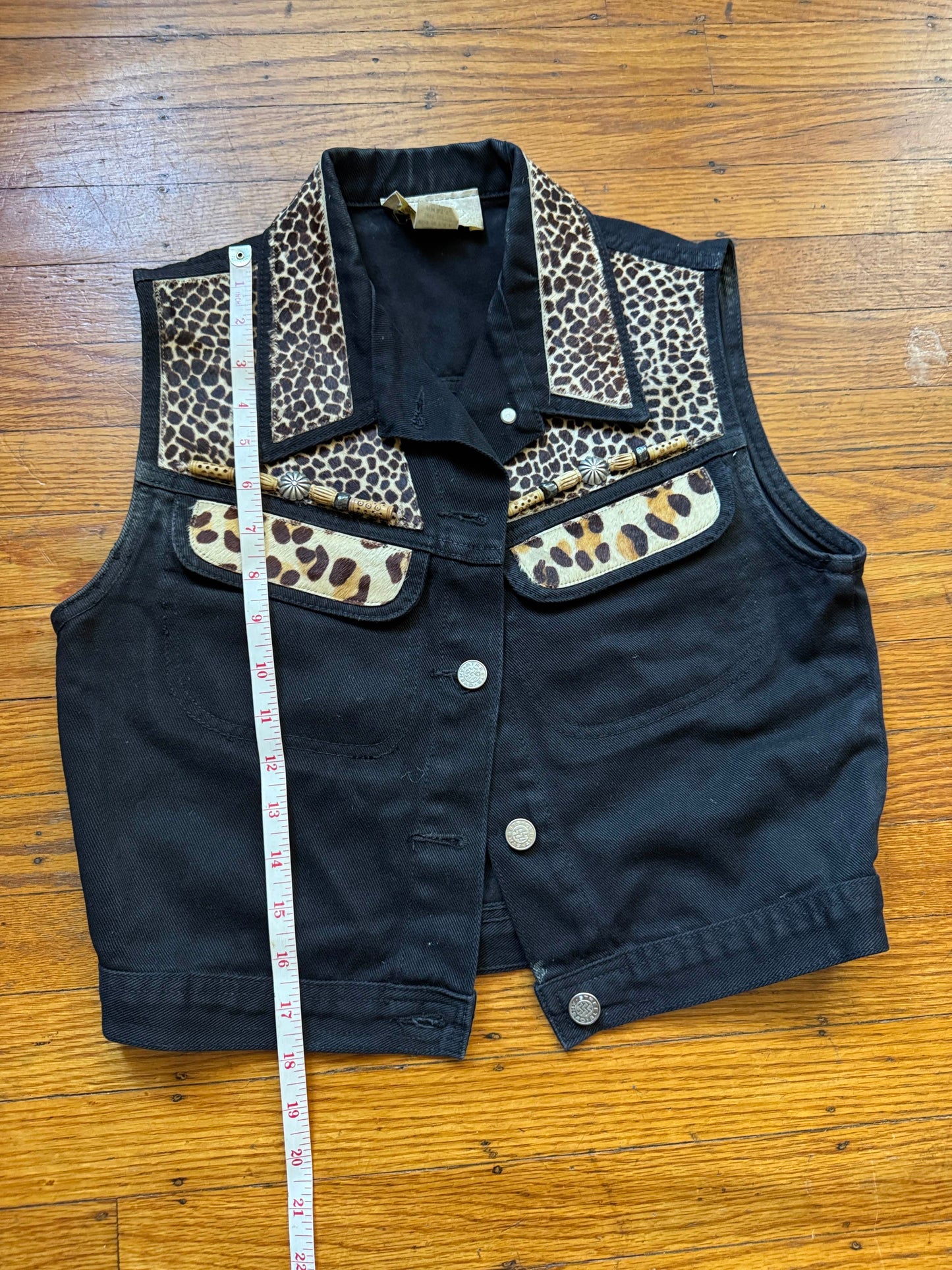 Vintage Leopard Fur Vest, M