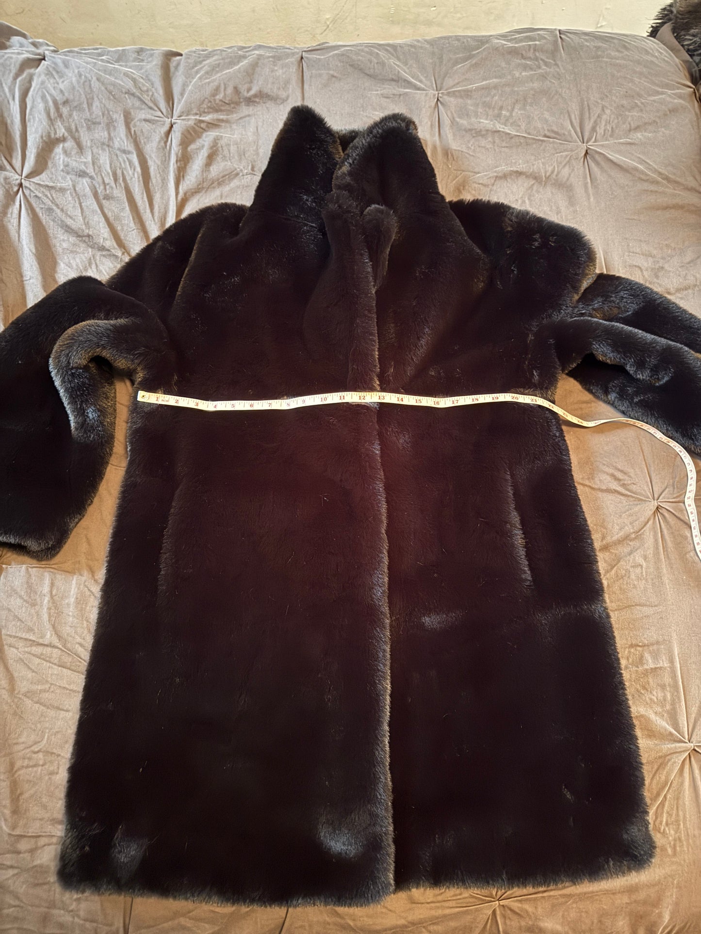 Black Faux Fur Statement Coat, M