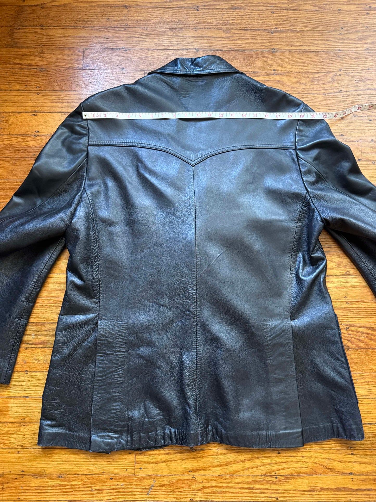 Men's 1970's Leather Blazer Jacket, XL 46