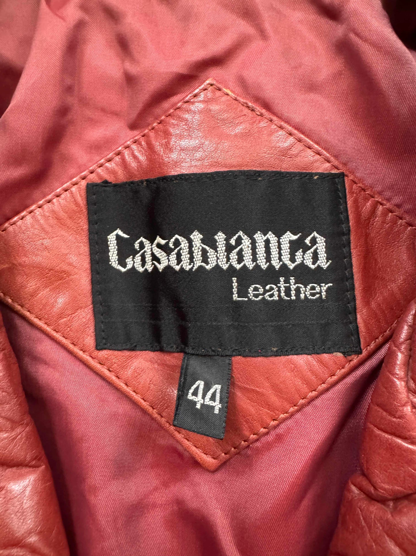 Men's (Unisex) 1970's Oxblood Vintage Leather Jacket, XL 44