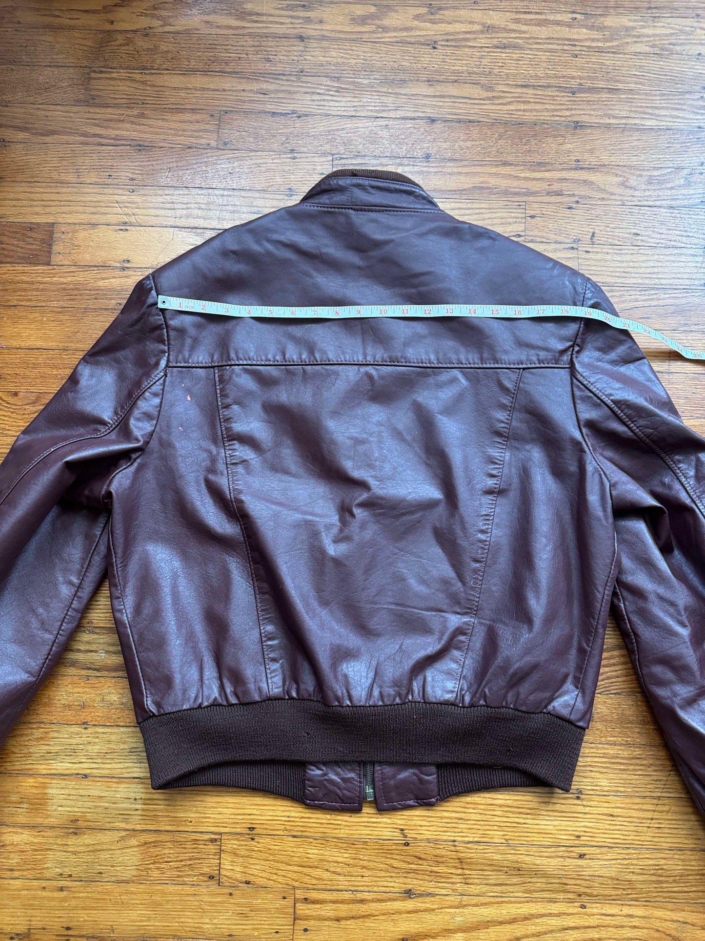 Men's 1970's Oxblood Vintage Leather Jacket, XL 44