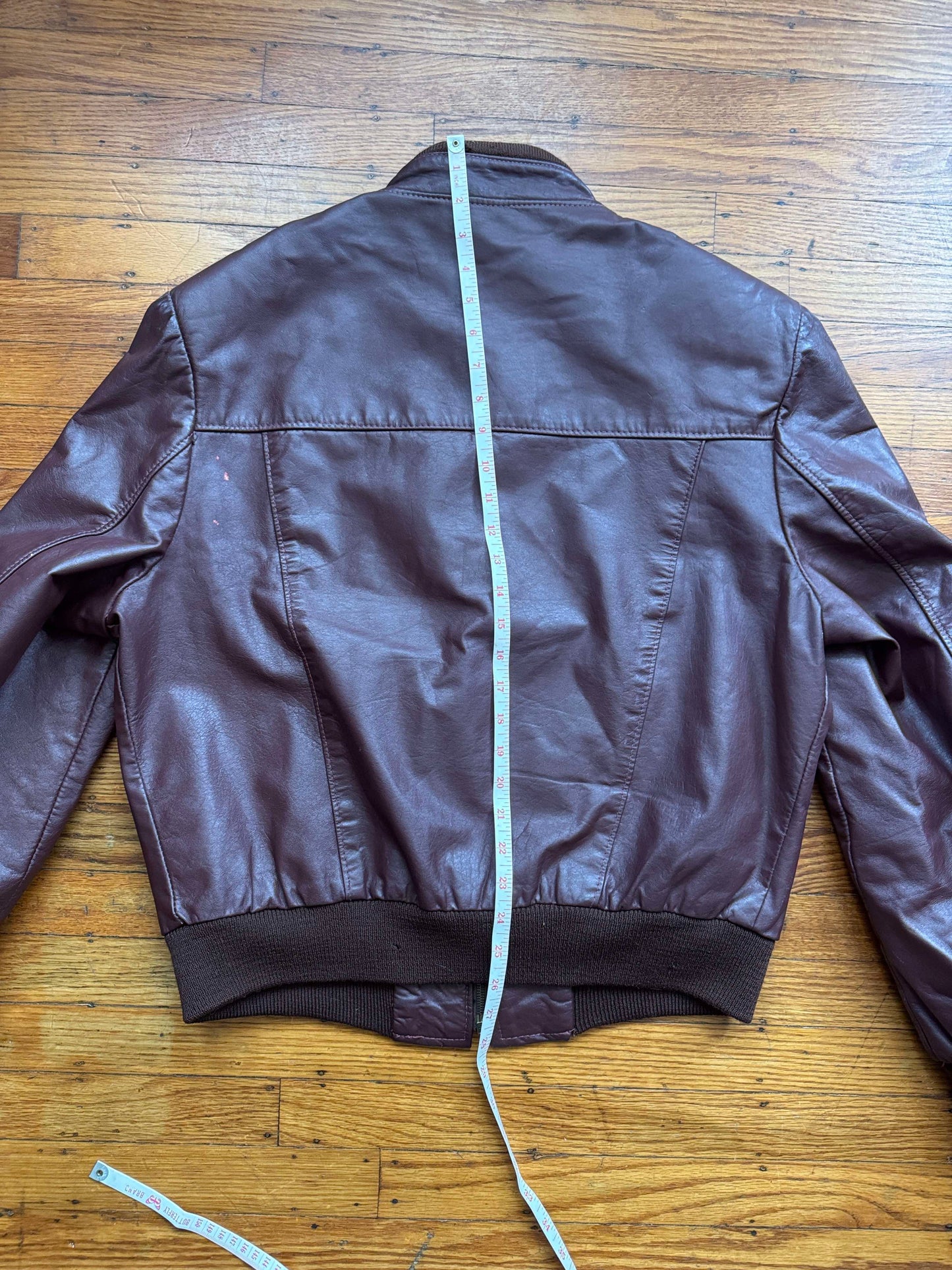 Men's 1970's Oxblood Vintage Leather Jacket, XL 44
