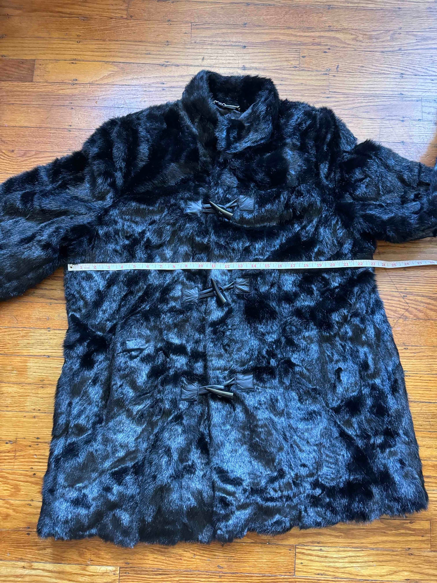 Black Faux Fur Statement Coat, L