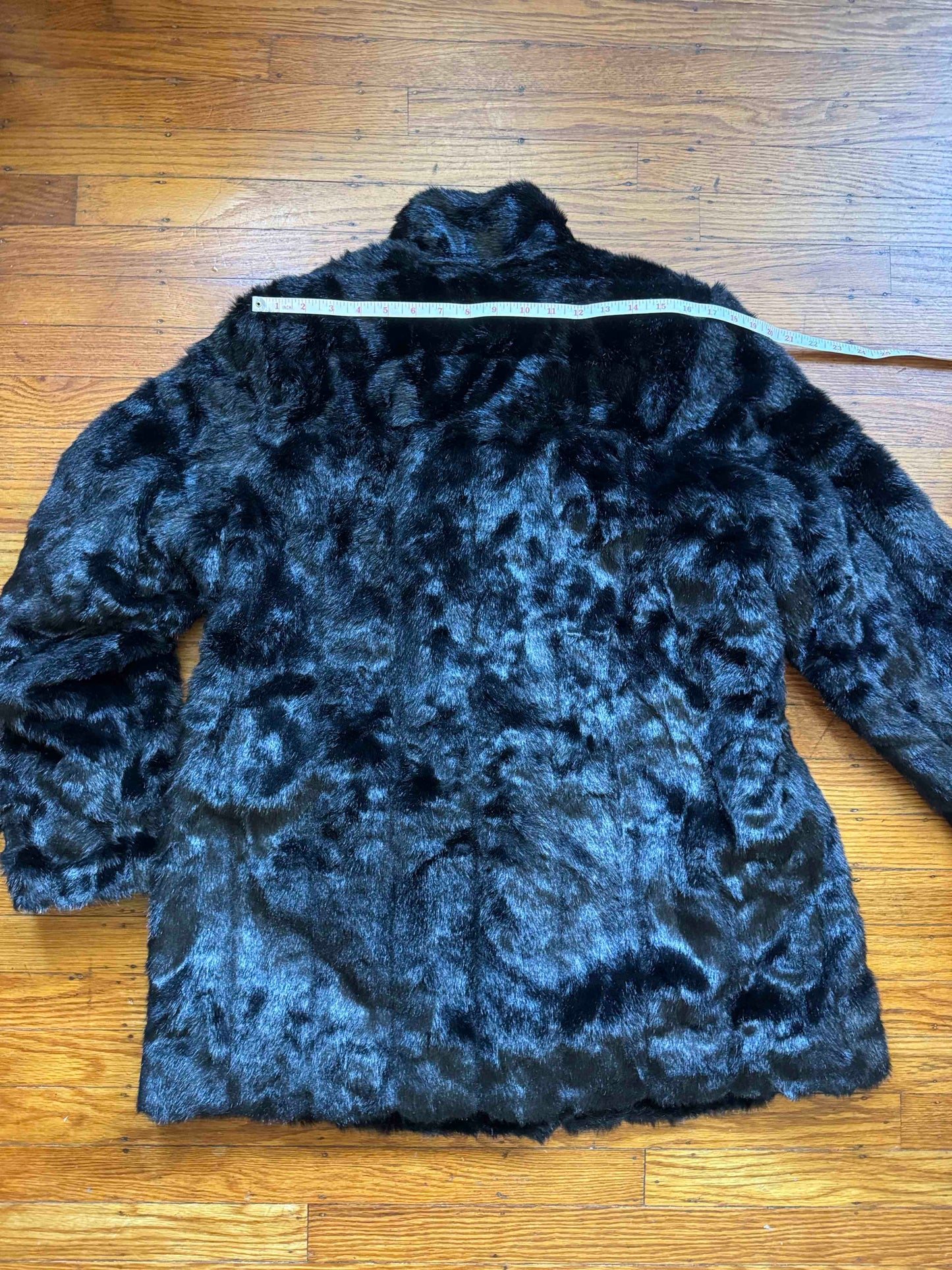 Black Faux Fur Statement Coat, L