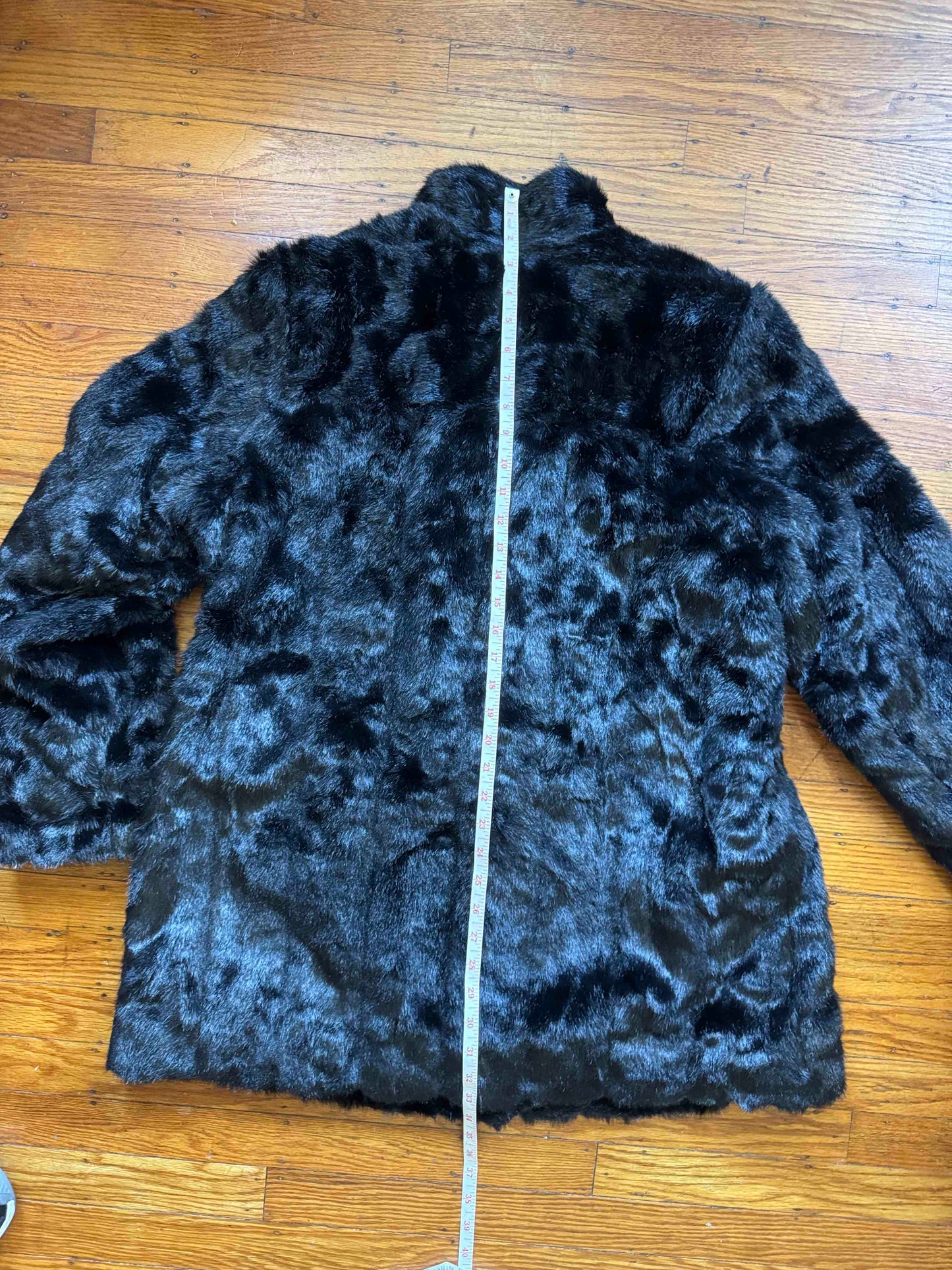 Black Faux Fur Statement Coat, L