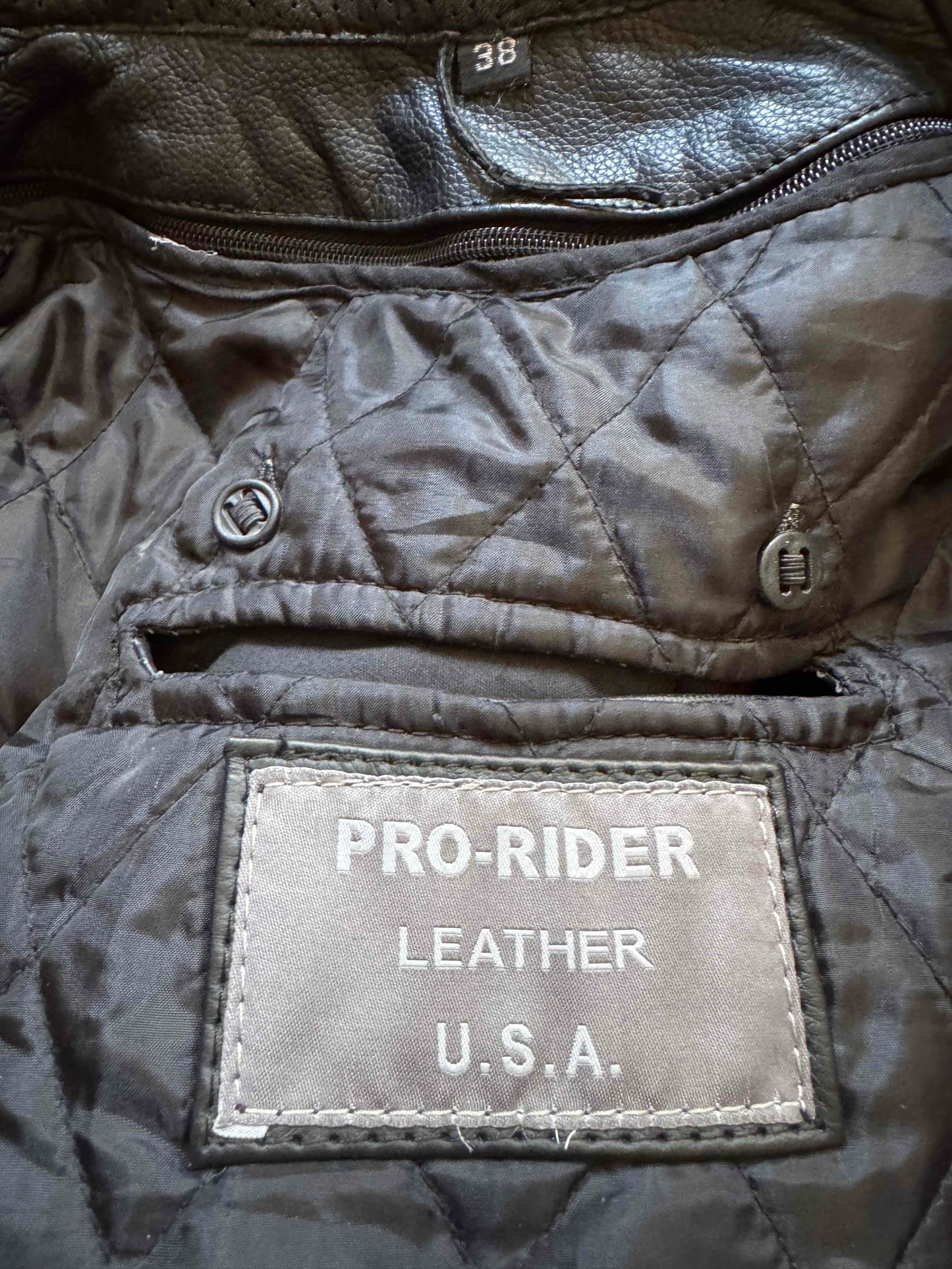 Men's Vintage Black Leather Cafe Racer Jacket, M