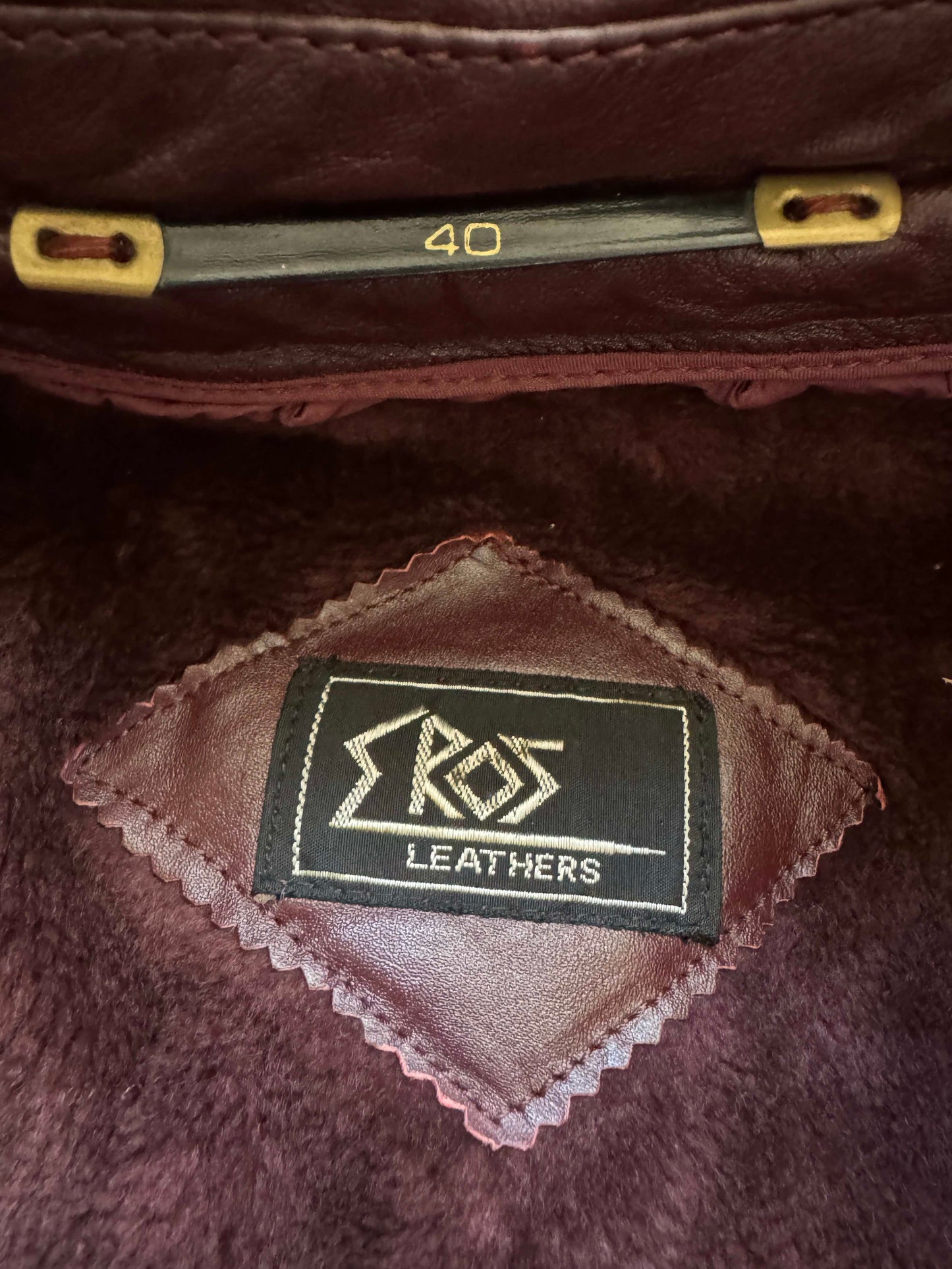 Men's 1970's Oxblood Vintage Leather Jacket, L 40