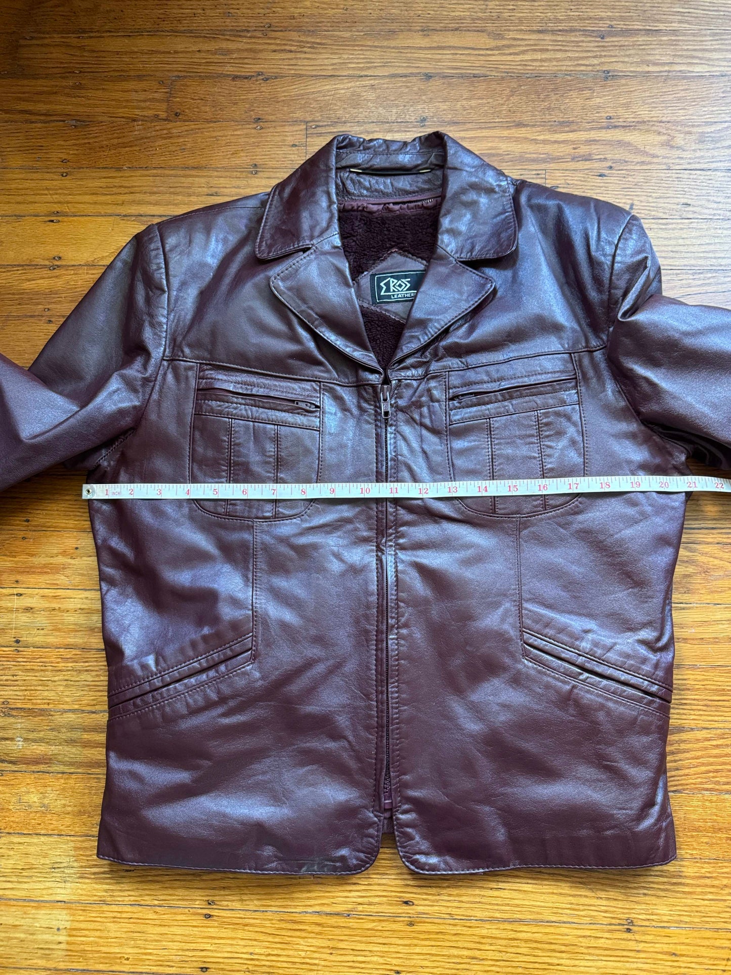 Men's 1970's Oxblood Vintage Leather Jacket, L 40