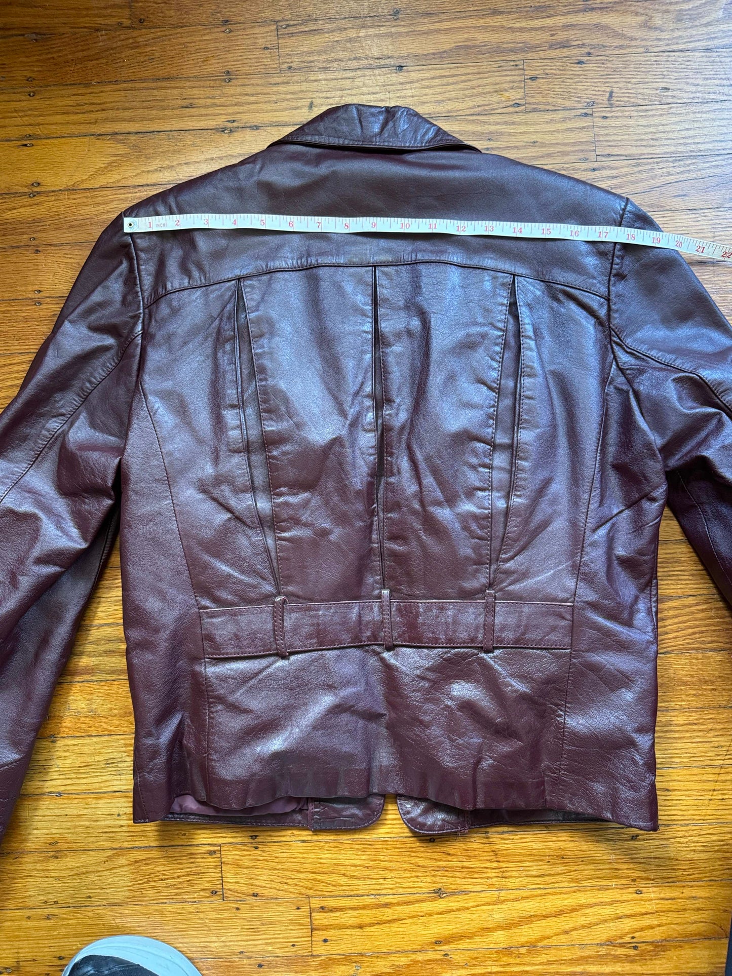 Men's 1970's Oxblood Vintage Leather Jacket, L 40