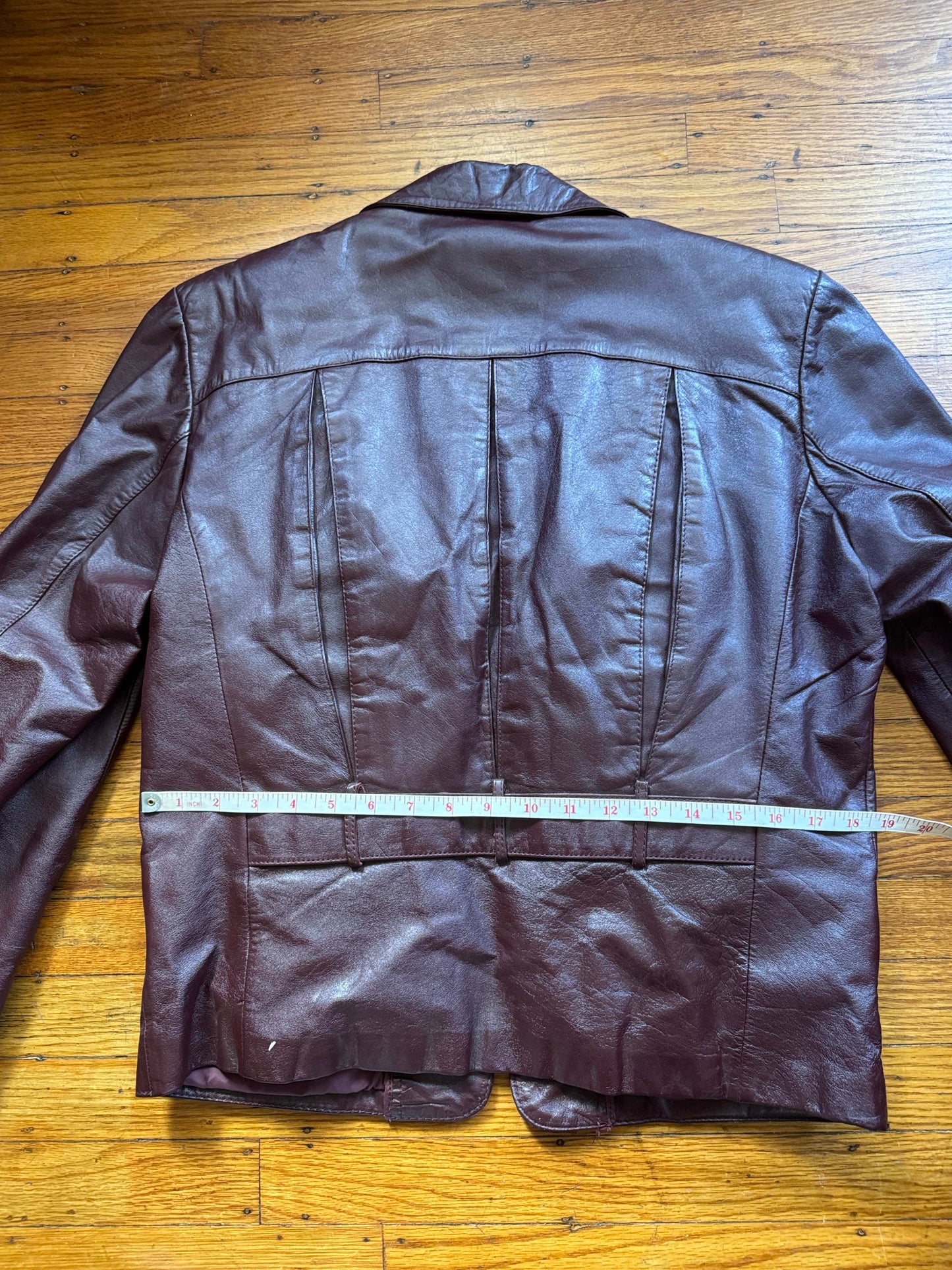 Men's 1970's Oxblood Vintage Leather Jacket, L 40
