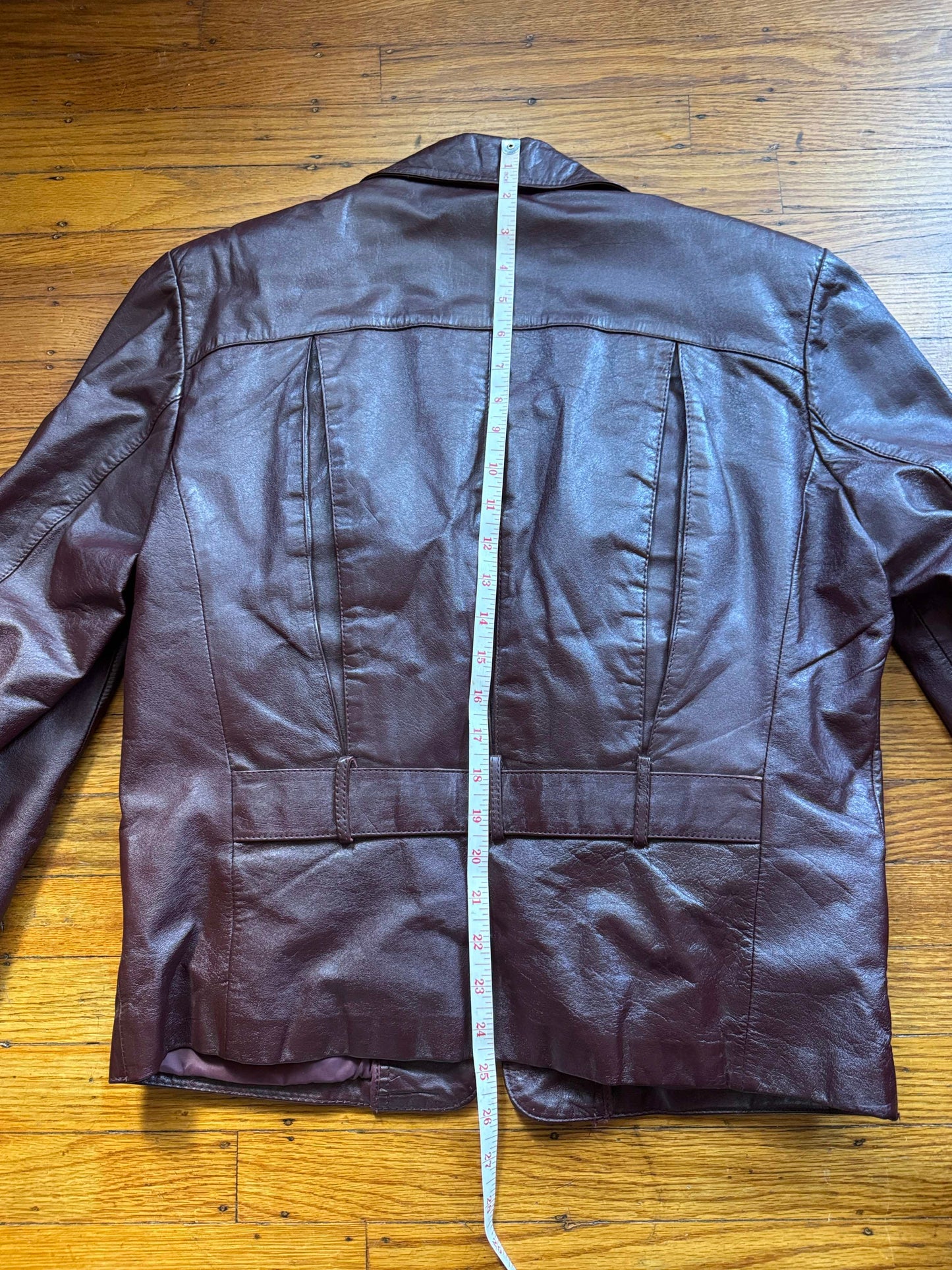 Men's 1970's Oxblood Vintage Leather Jacket, L 40