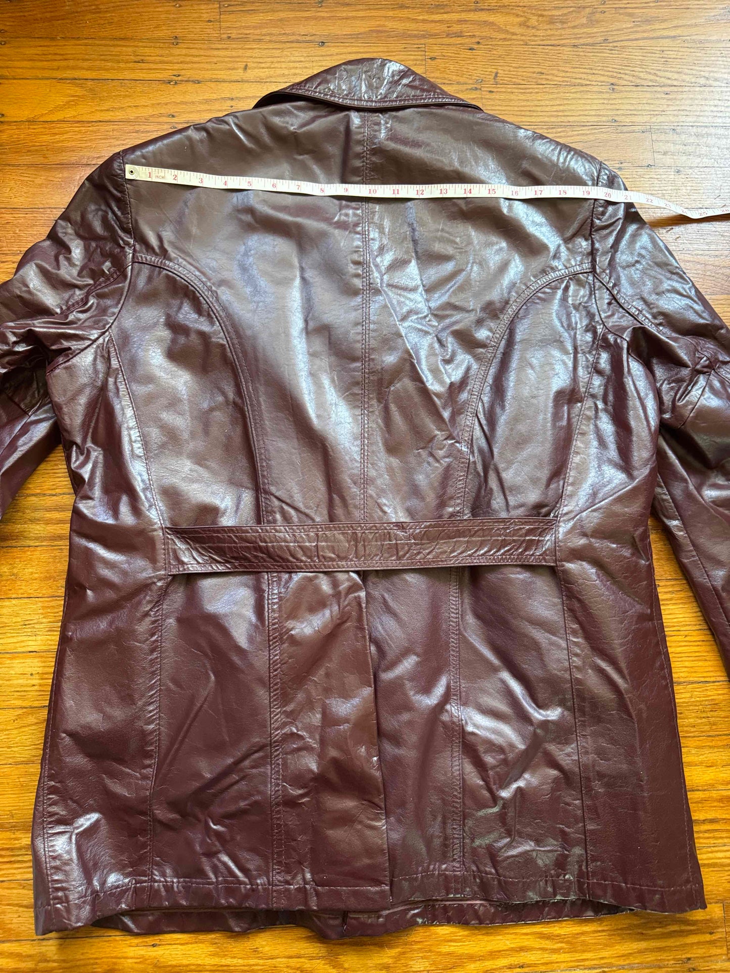 Men's 1970's Oxblood Vintage Leather Jacket, XL 44