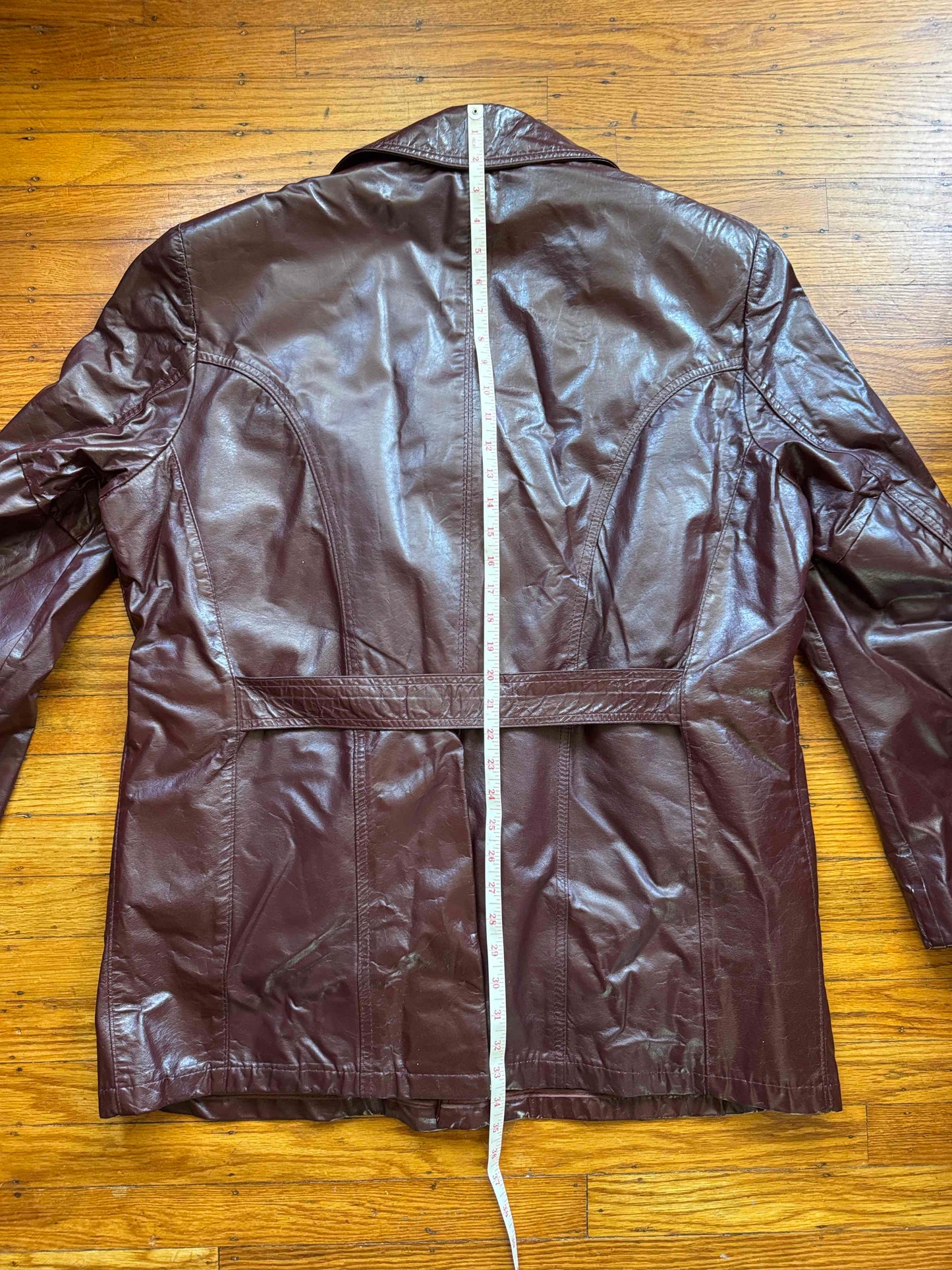 Men's 1970's Oxblood Vintage Leather Jacket, XL 44