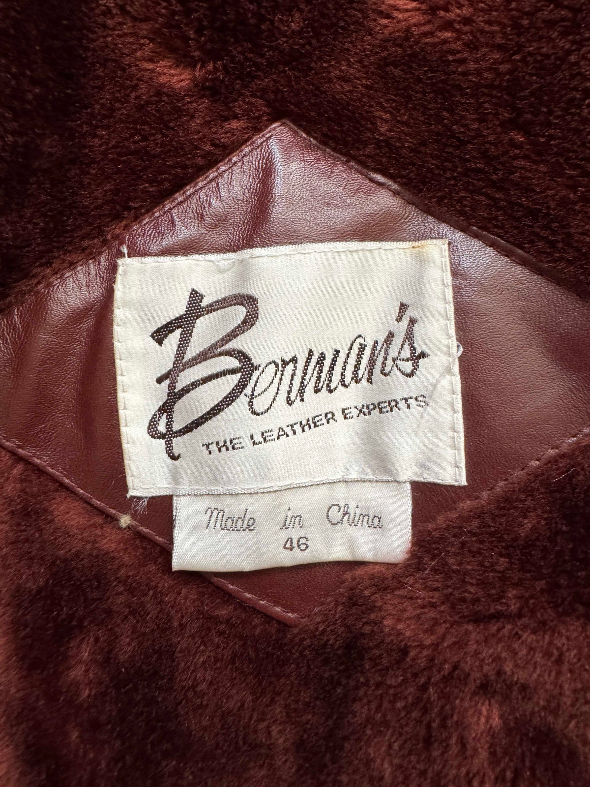 Men's 1970's Oxblood Vintage Leather Jacket, XL 46