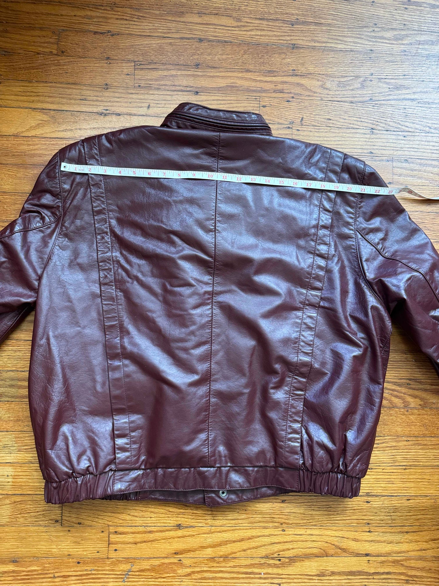 Men's 1970's Oxblood Vintage Leather Jacket, XL 46