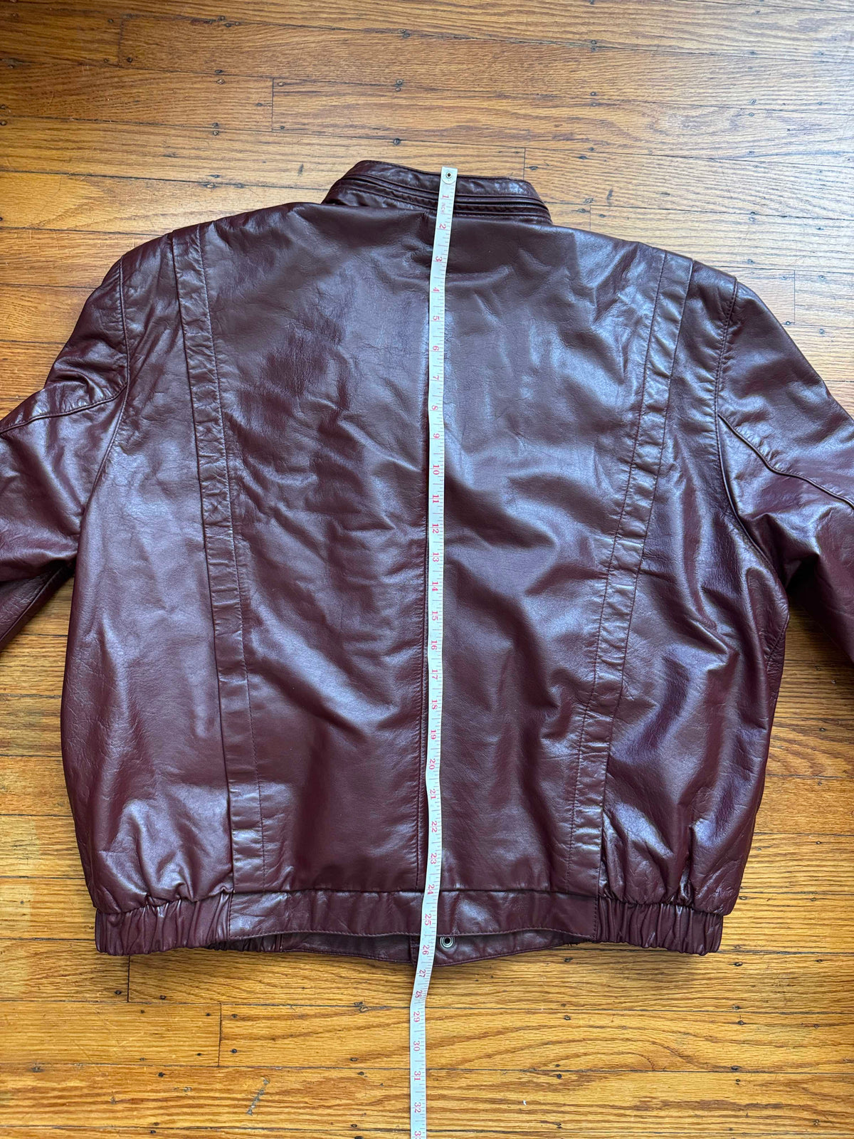Men's 1970's Oxblood Vintage Leather Jacket, XL 46