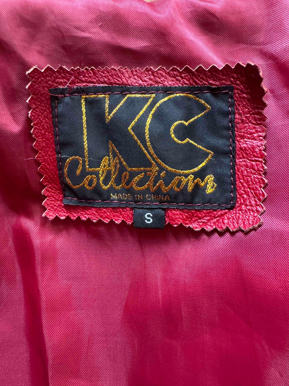 Men's (Unisex) Red Y2K Vintage Leather Jacket, S