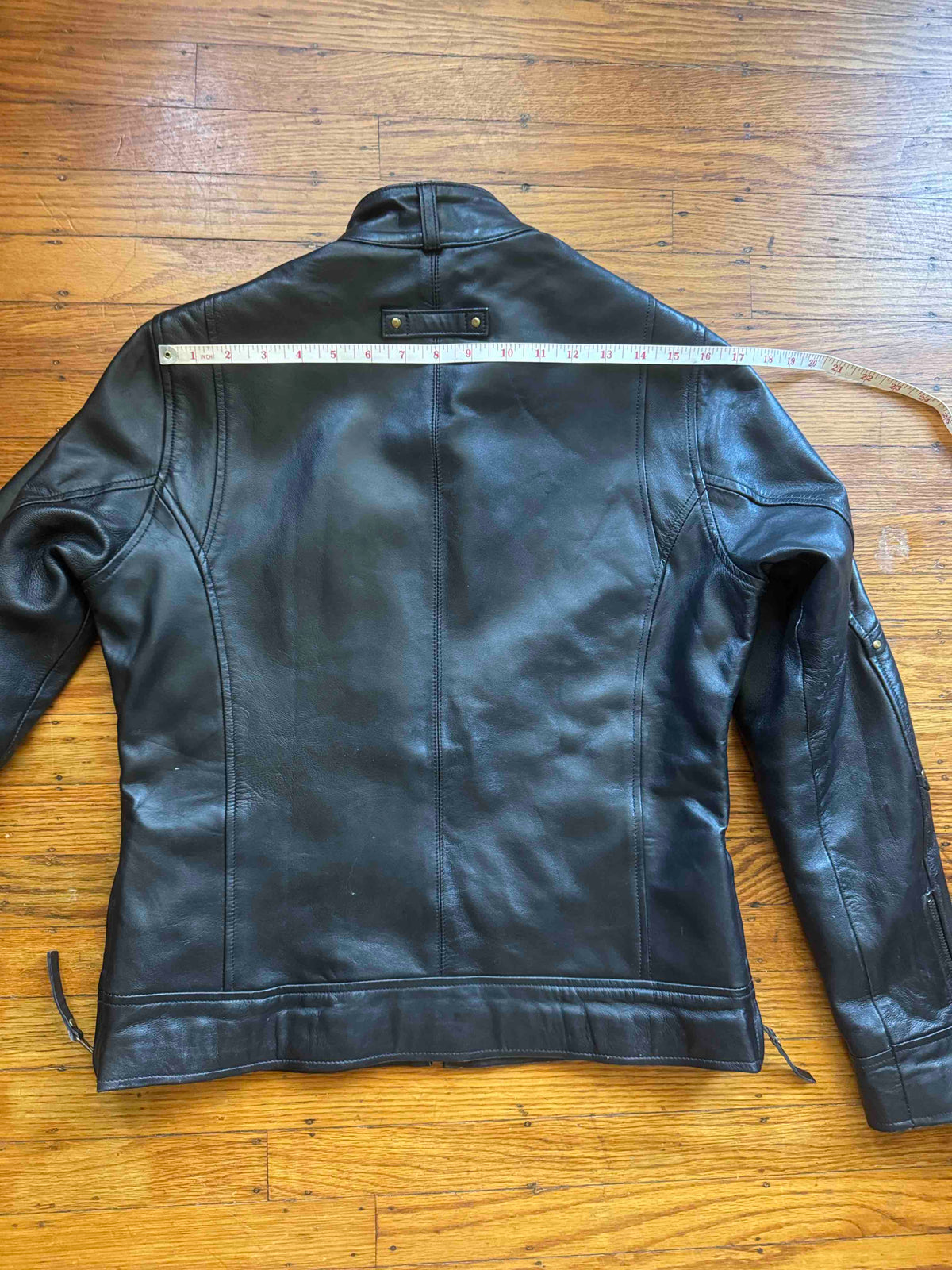 Men's Vintage Black Leather Cafe Racer Jacket, L 40