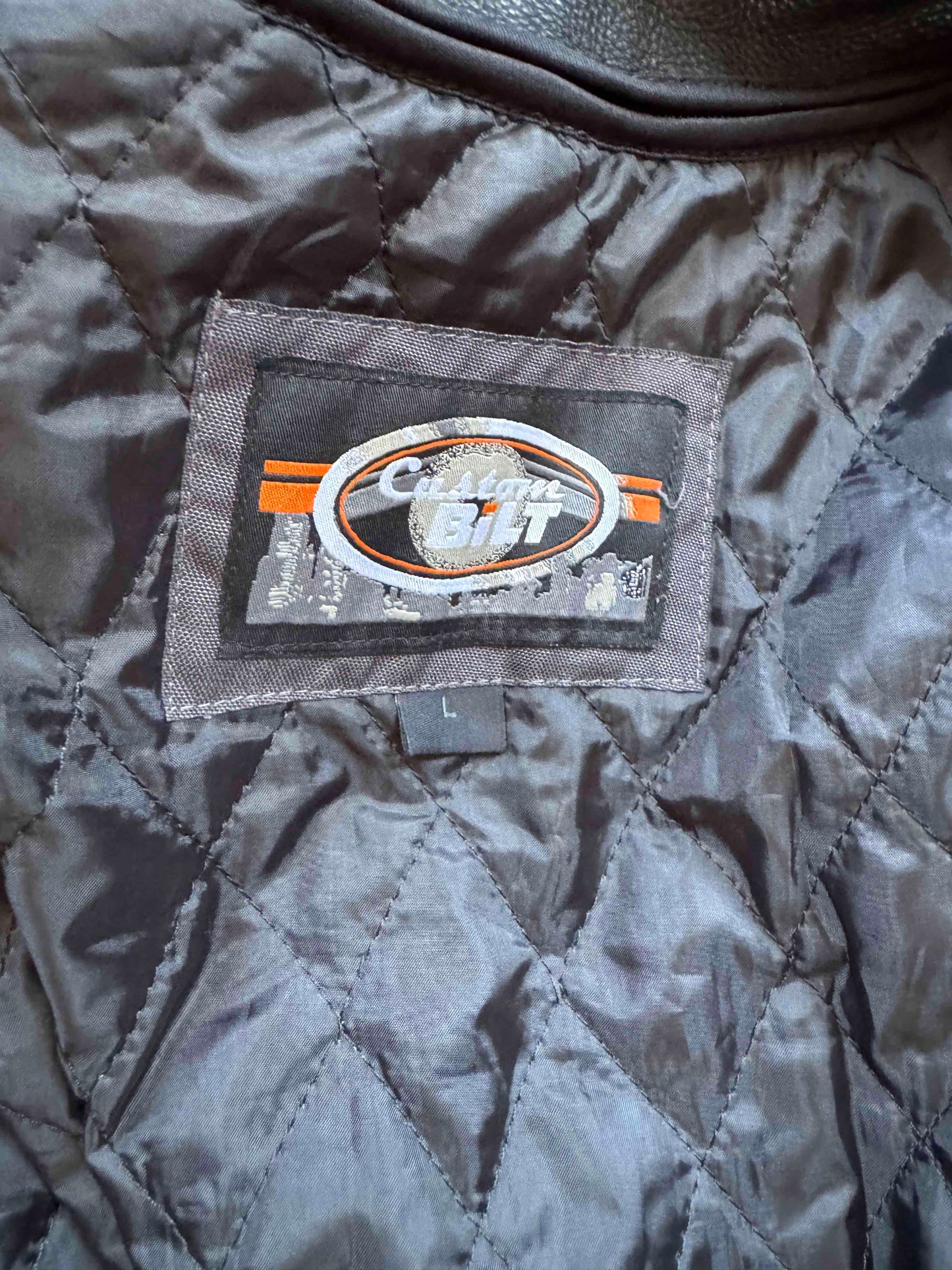 Men's Vintage Black Leather Cafe Racer Jacket, L