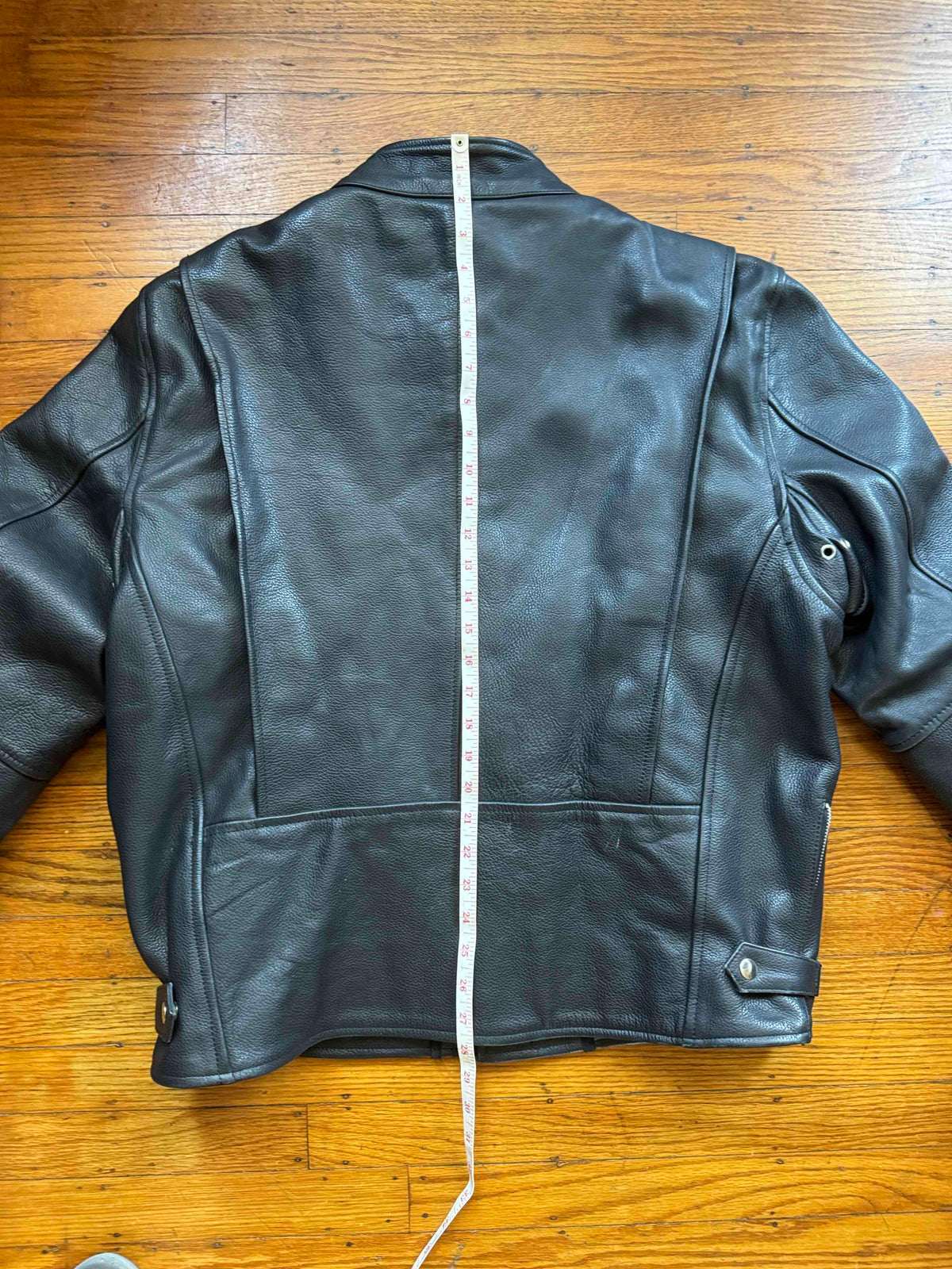Men's Vintage Black Leather Cafe Racer Jacket, L