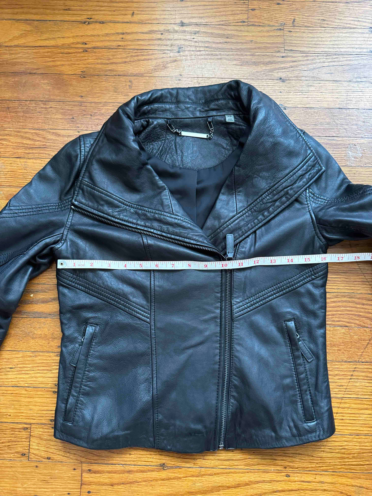 Women's Lambskin Leather Motorcycle Jacket, XS