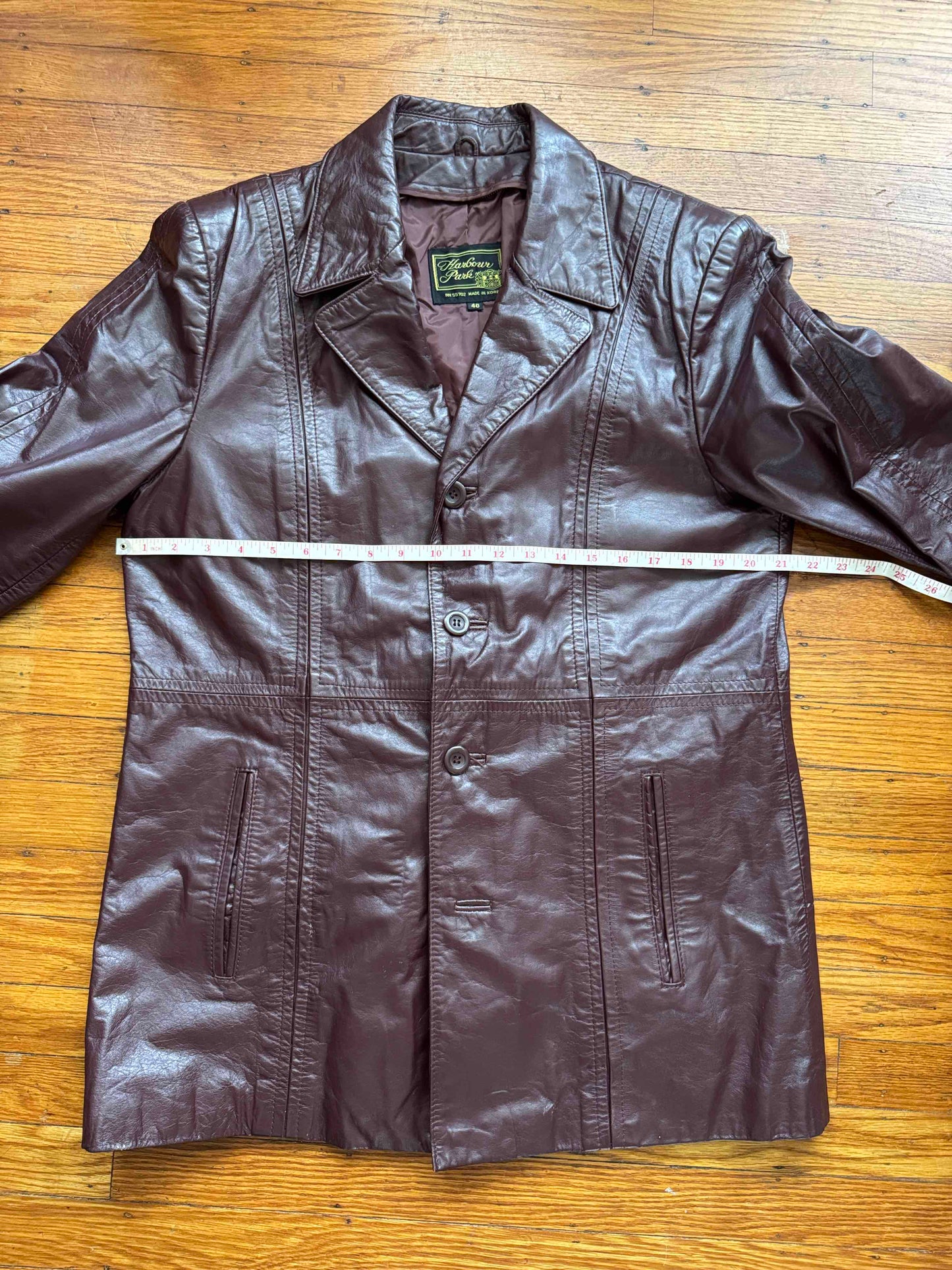 Men's 1970's Oxblood Vintage Leather Jacket, L 40