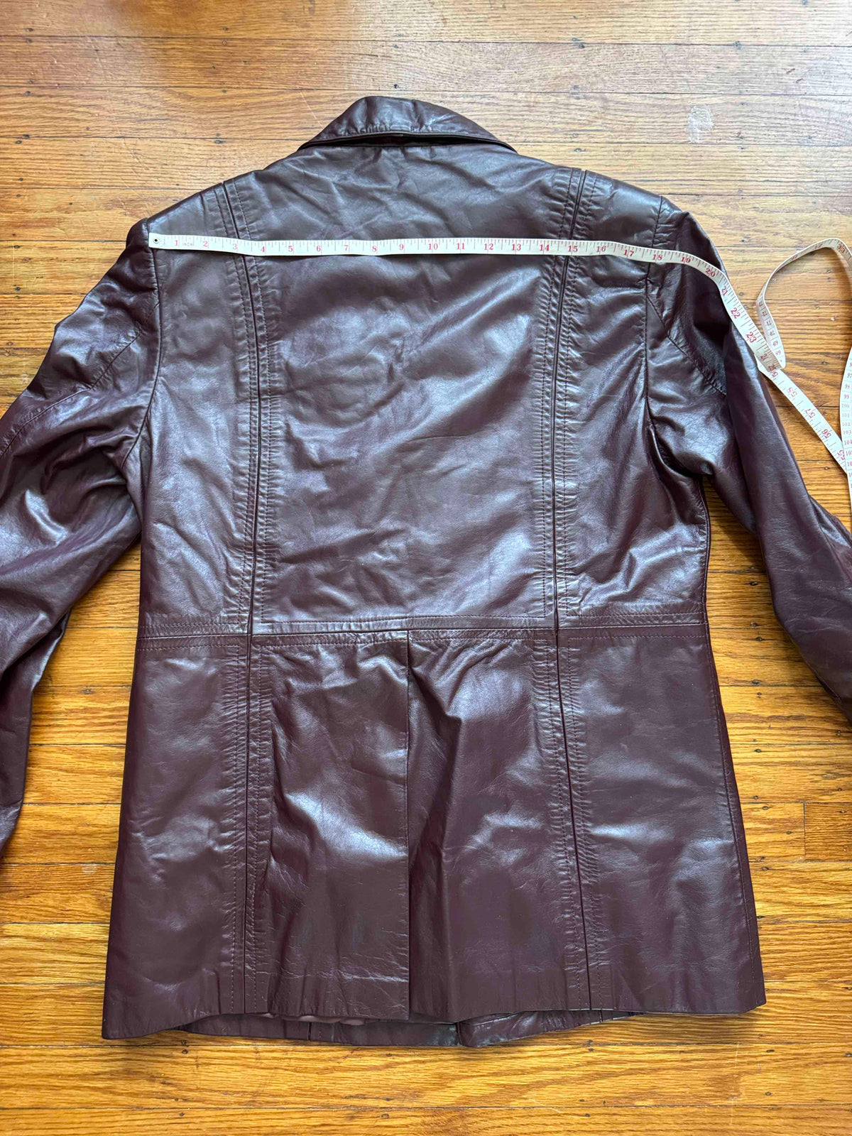 Men's 1970's Oxblood Vintage Leather Jacket, L 40