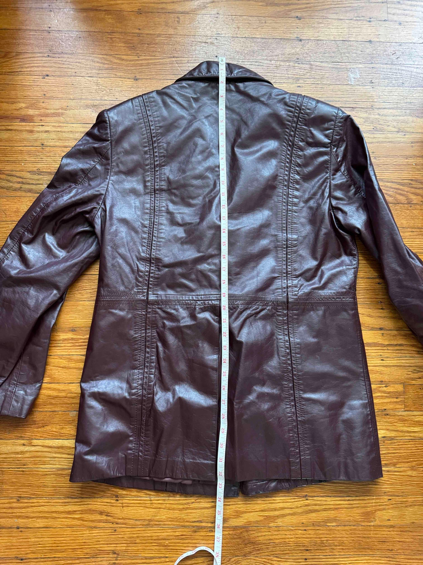Men's 1970's Oxblood Vintage Leather Jacket, L 40