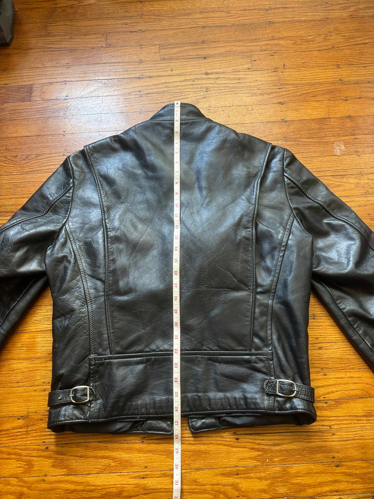Men's Vintage Black Leather Cafe Racer Jacket, L 42