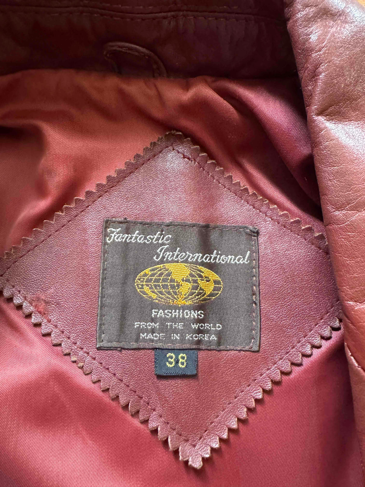 Men's 1970's Brown Vintage Leather Jacket, M 38
