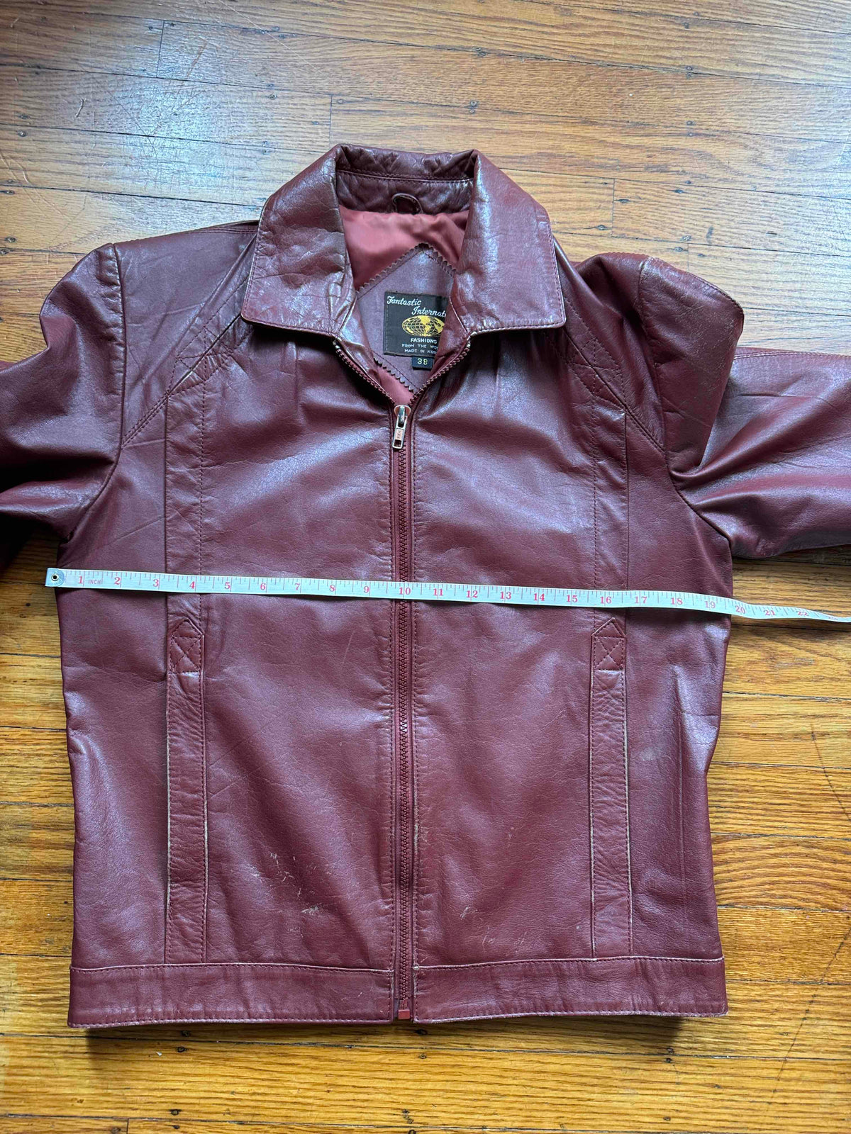 Men's 1970's Brown Vintage Leather Jacket, M 38