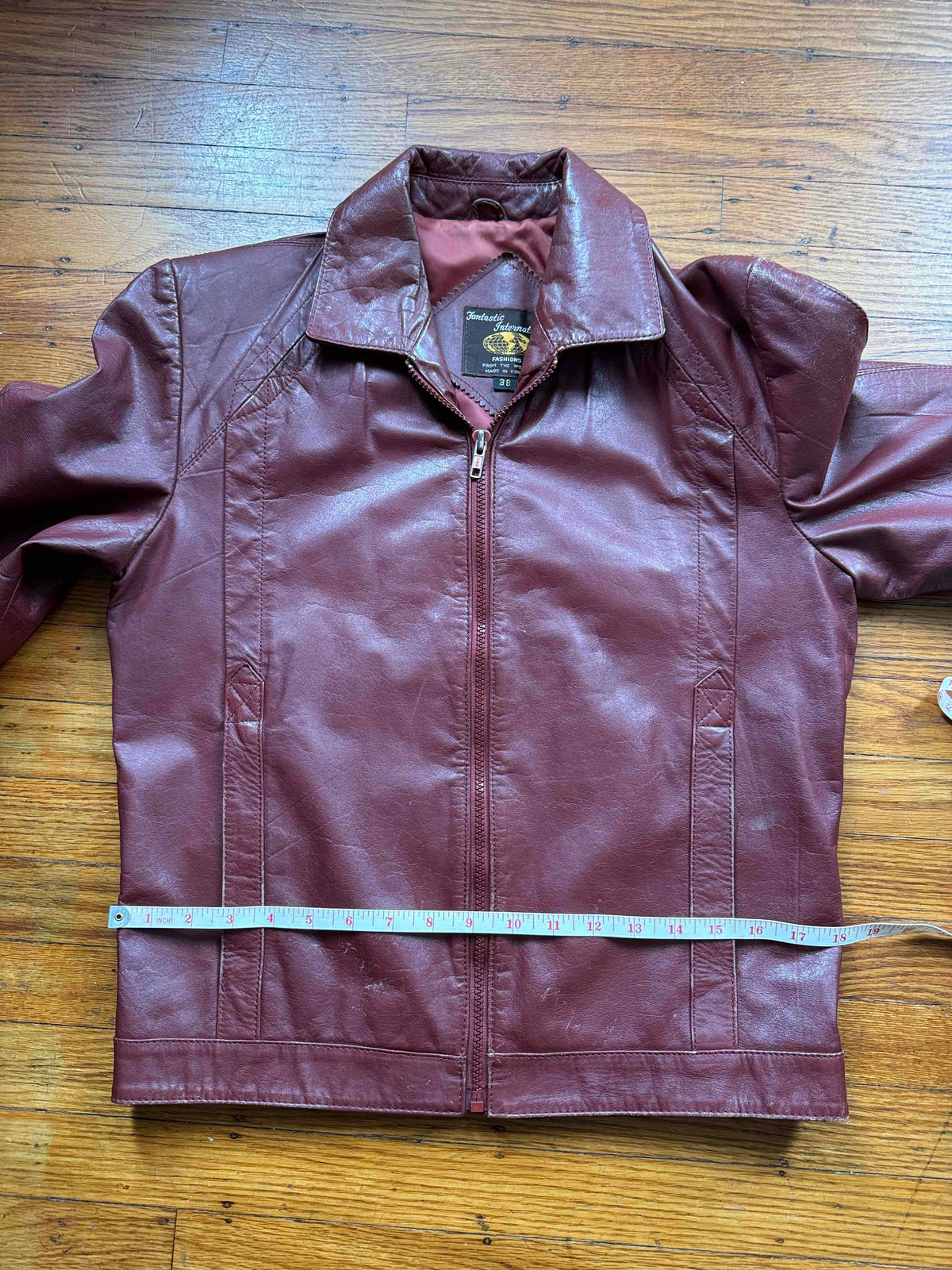 Men's 1970's Brown Vintage Leather Jacket, M 38