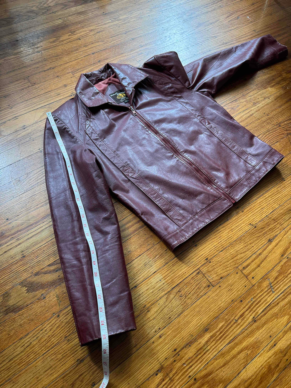Men's 1970's Brown Vintage Leather Jacket, M 38