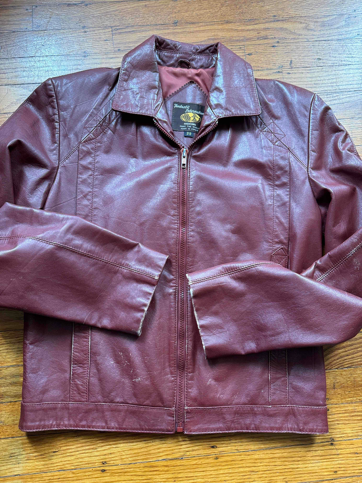 Men's 1970's Brown Vintage Leather Jacket, M 38