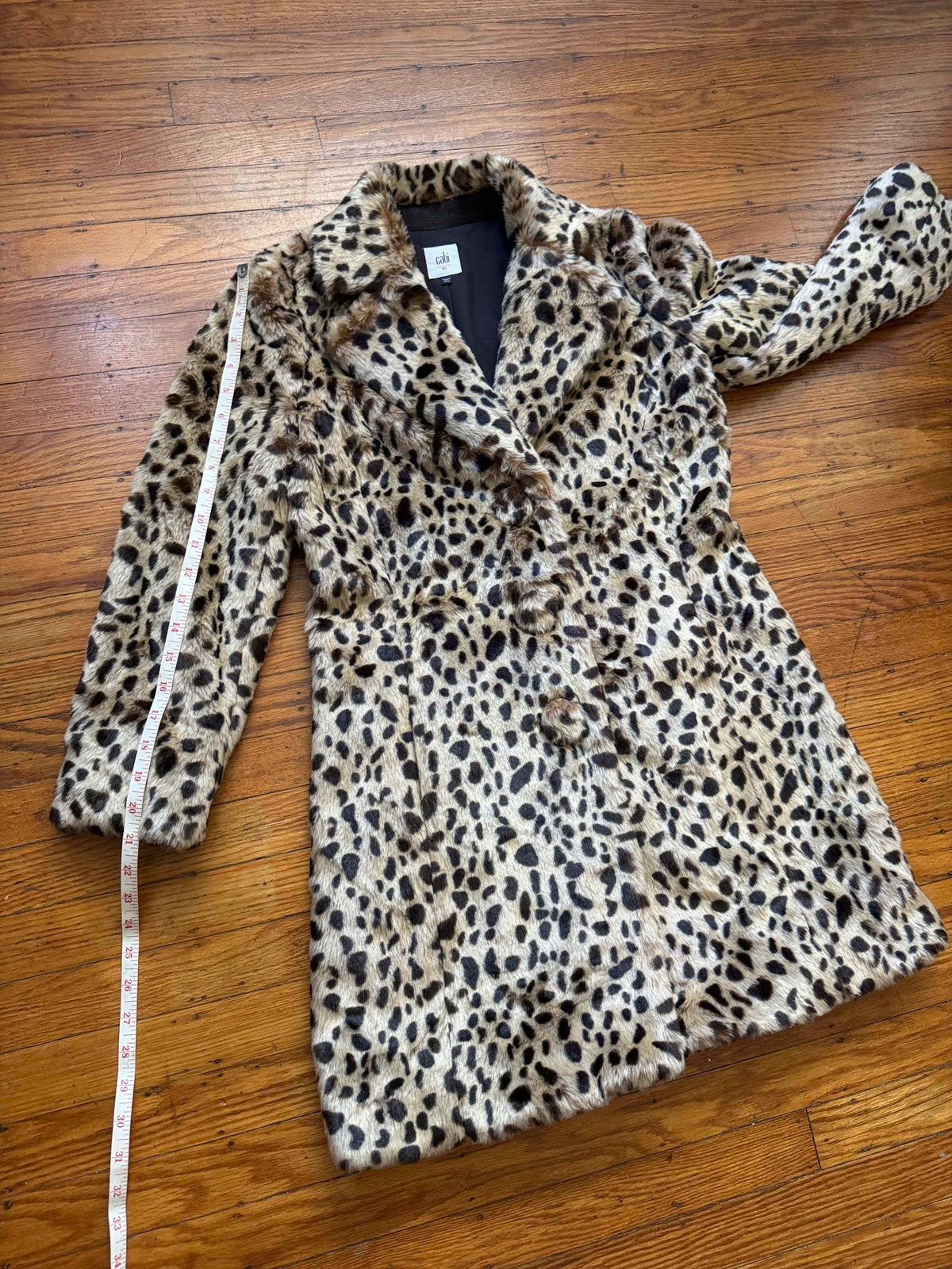 Faux Fur Cheetah Print Statement Coat, XS