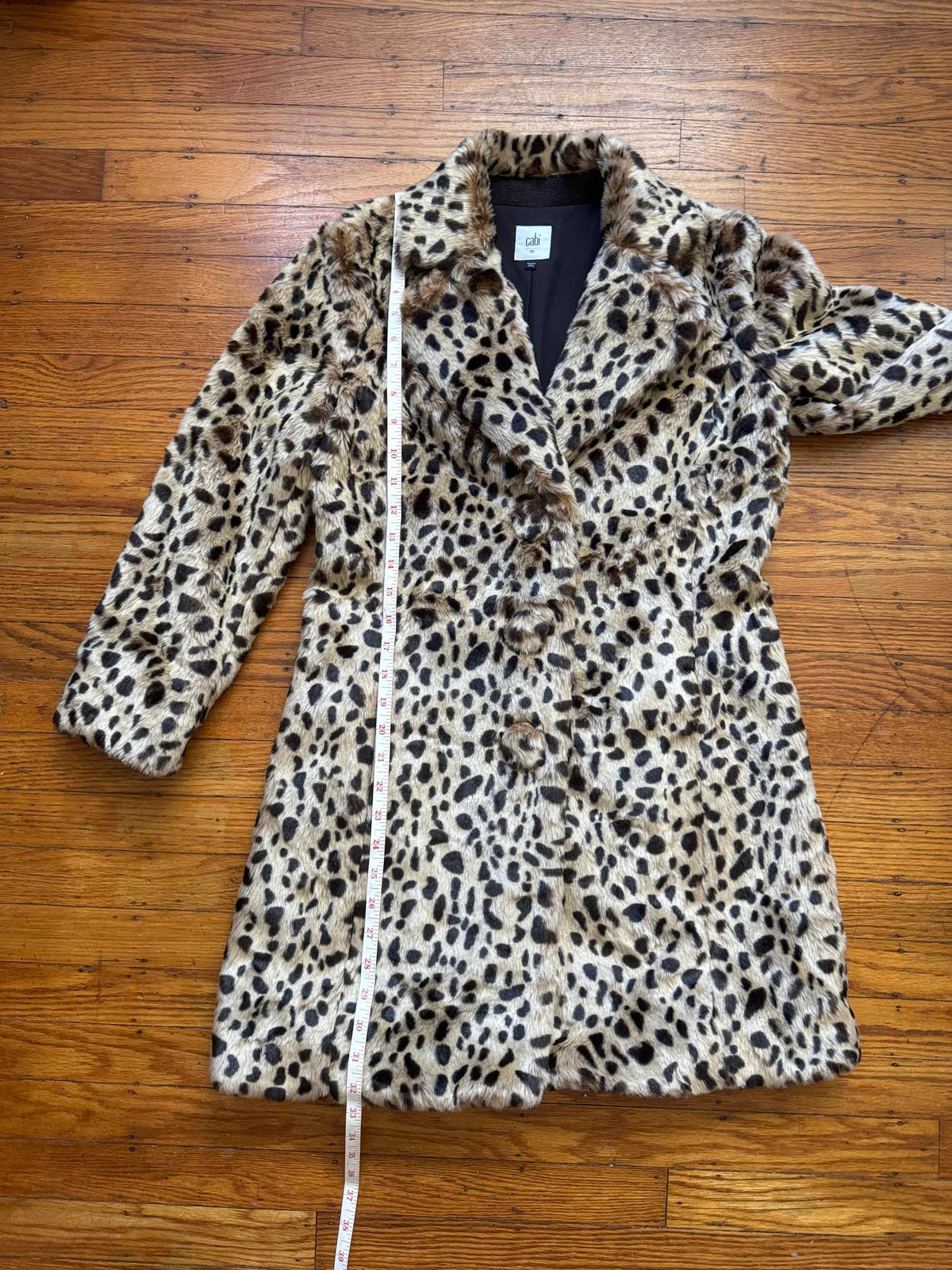 Faux Fur Cheetah Print Statement Coat, XS