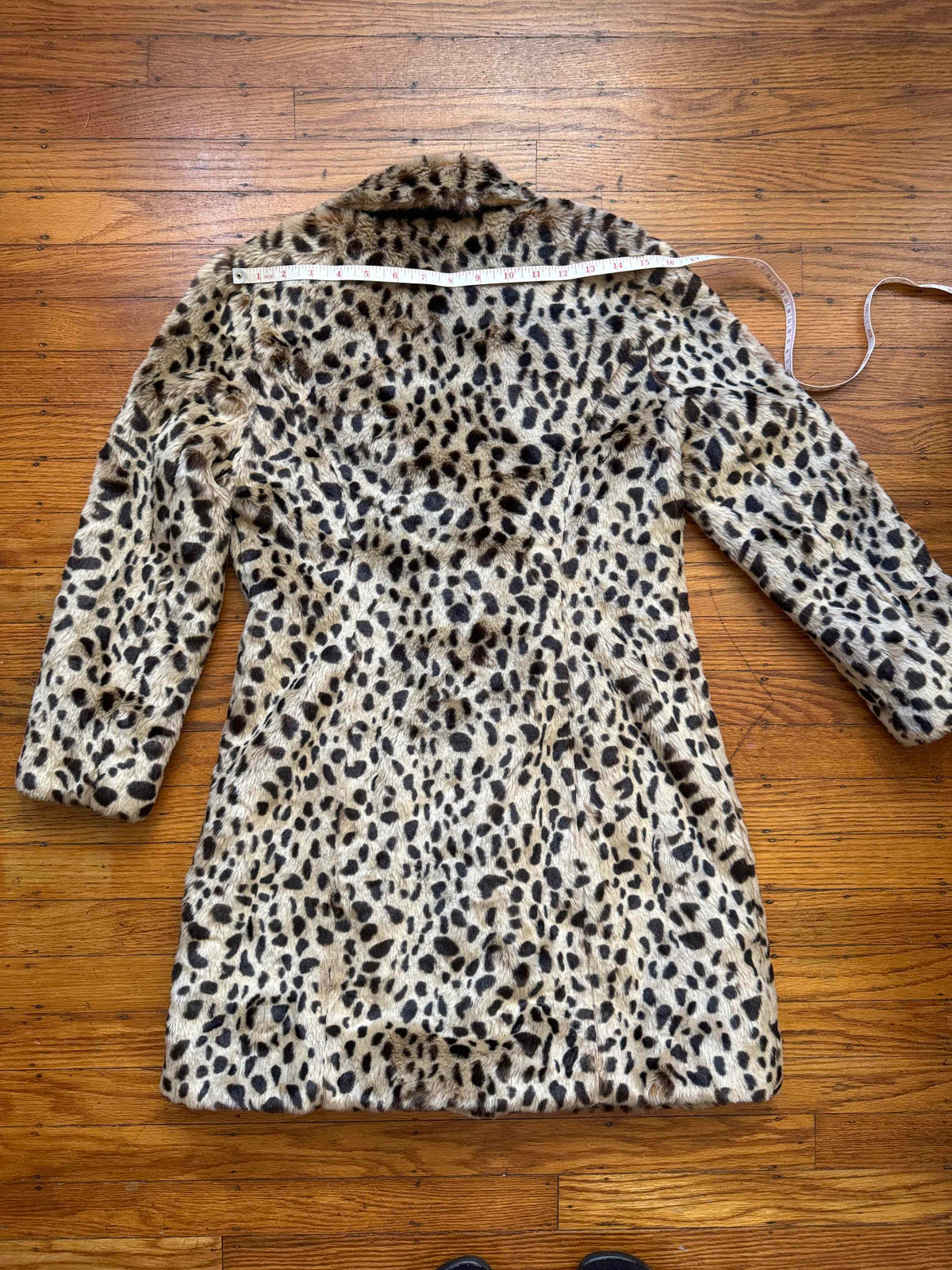 Faux Fur Cheetah Print Statement Coat, XS