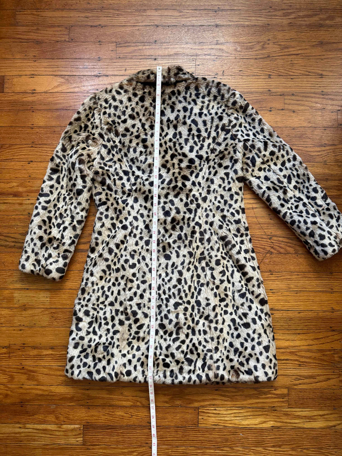 Faux Fur Cheetah Print Statement Coat, XS