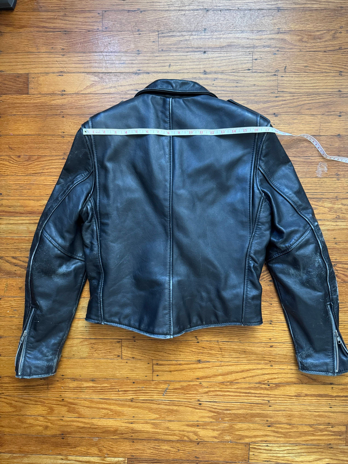 Women's Vintage 1980s Leather Motorcycle Jacket, M