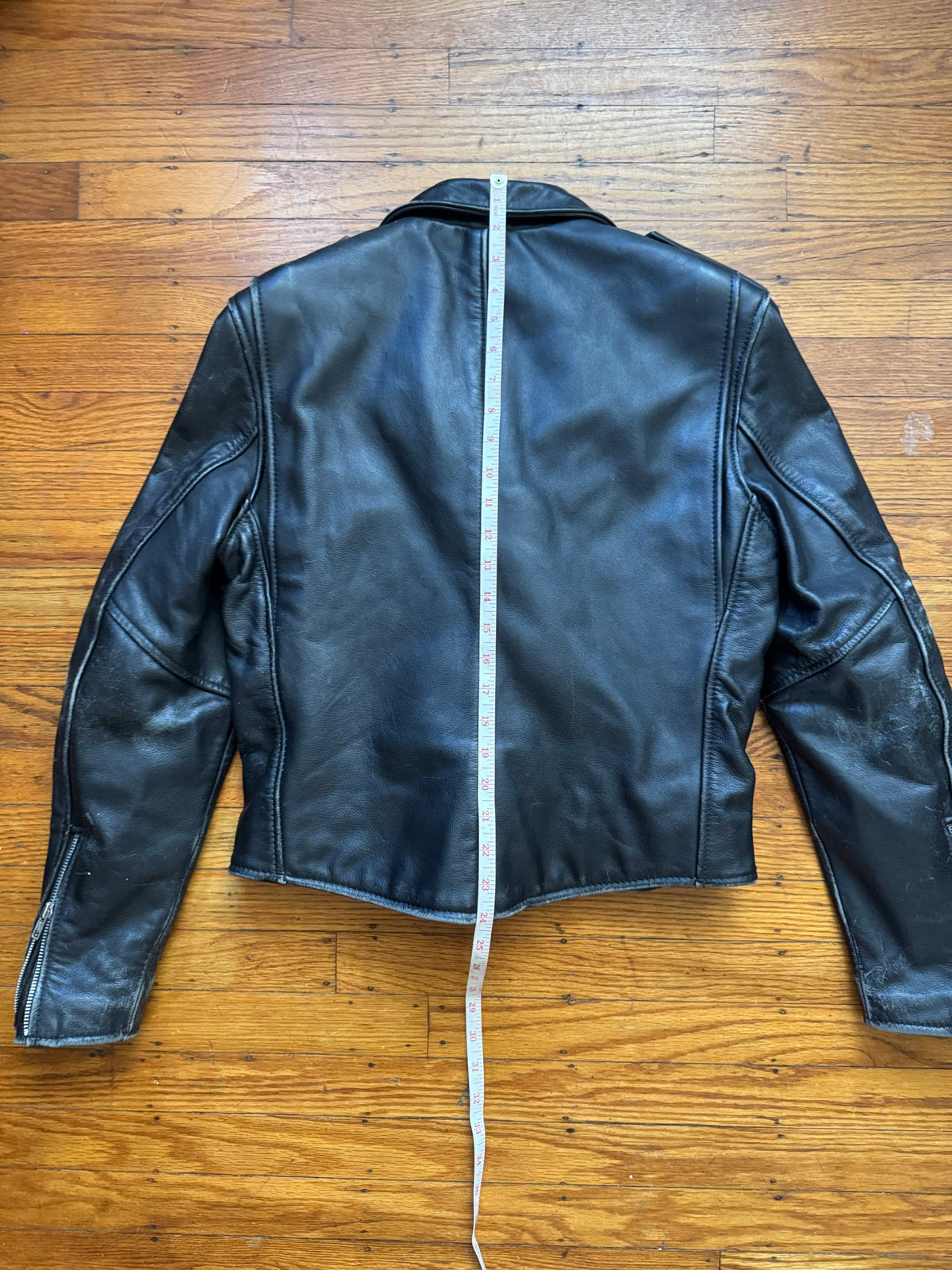 Women's Vintage 1980s Leather Motorcycle Jacket, M