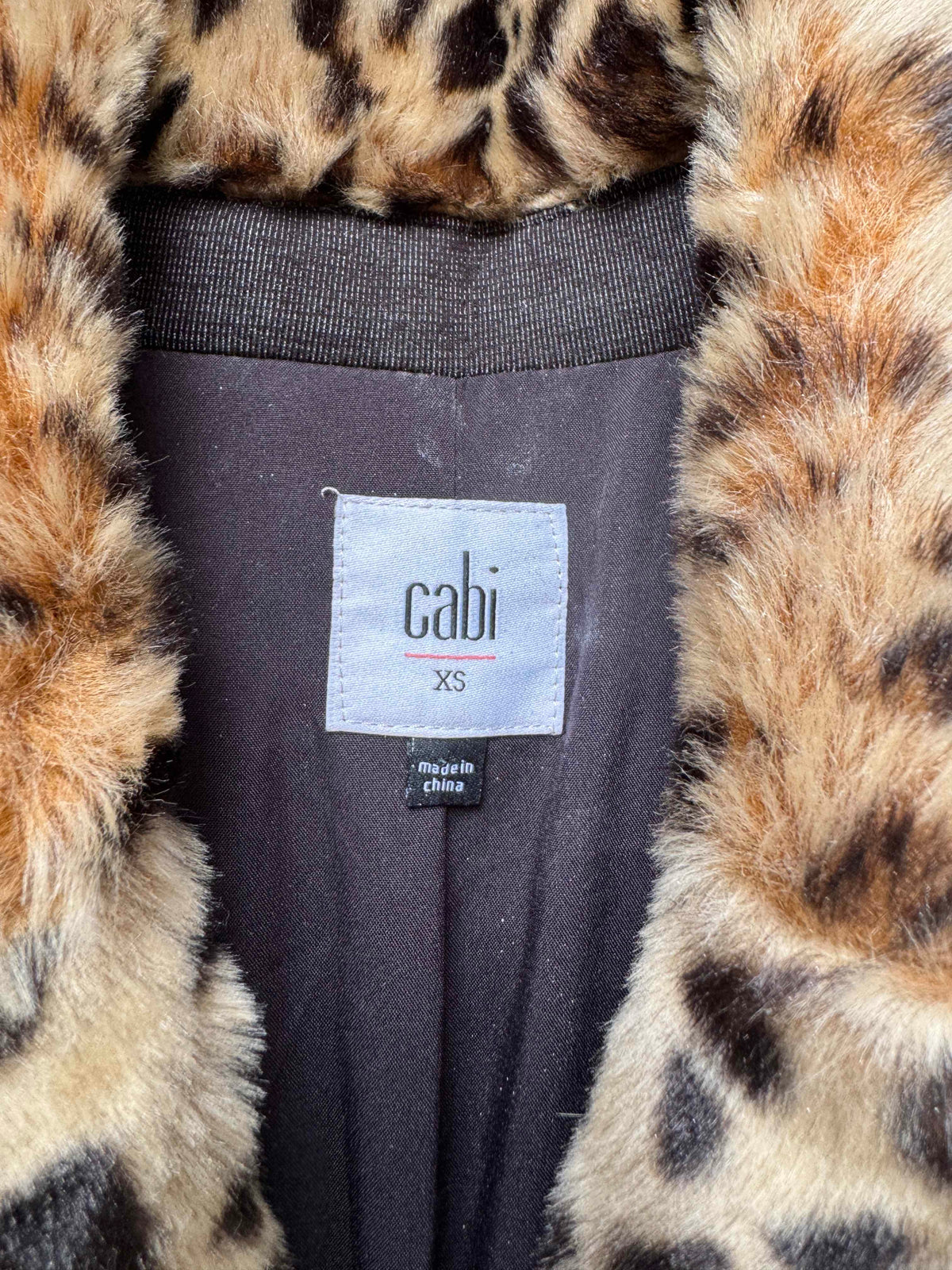 Faux Fur Cheetah Print Statement Coat, XS