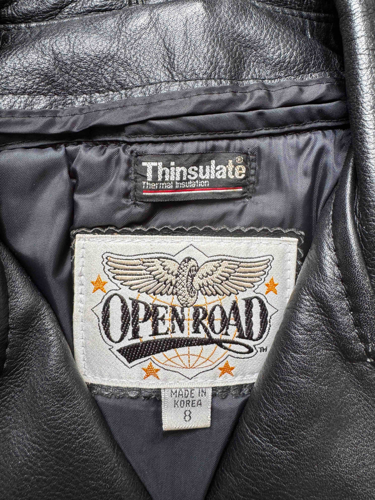 Women's Vintage 1980s Leather Motorcycle Jacket, M