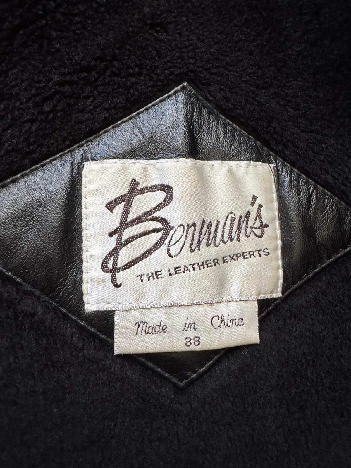 Men's 1970's Black Vintage Leather Bomber Jacket, 38 / M