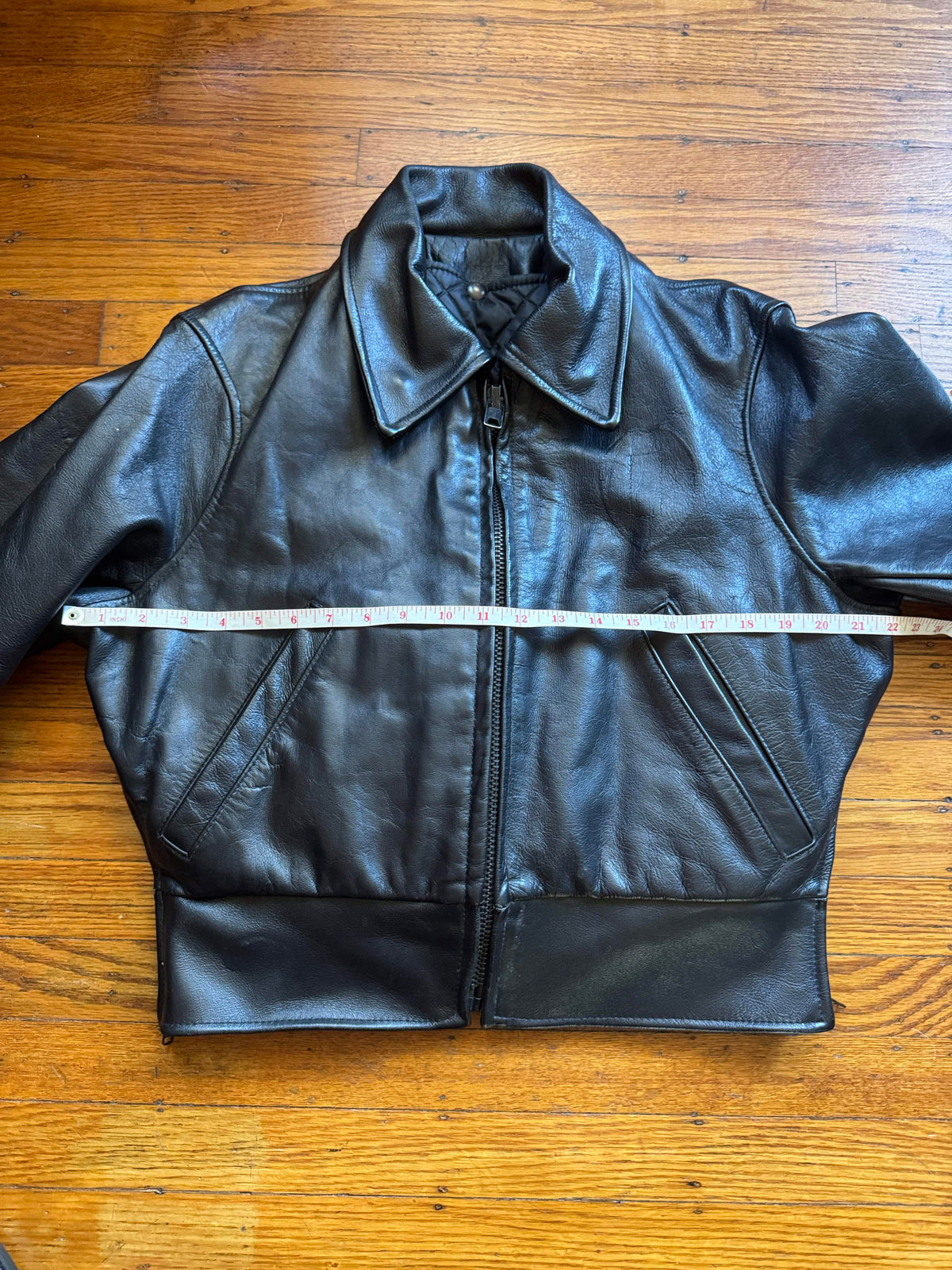 Women's Vintage 1980s Leather Motorcycle Jacket, M