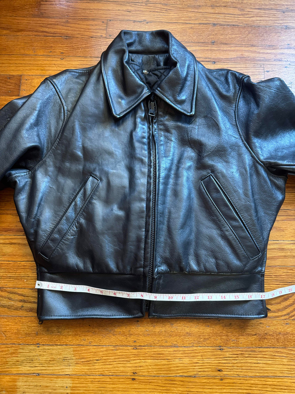Women's Vintage 1980s Leather Motorcycle Jacket, M